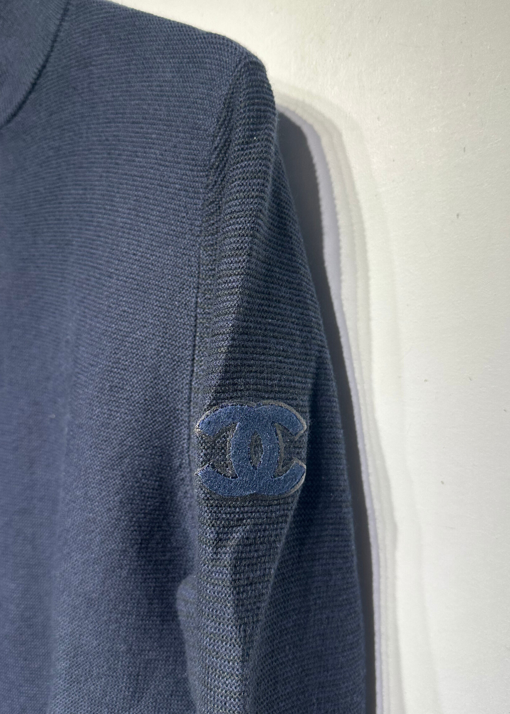 Chanel Uniform Navy Blue Q Zip Masc M