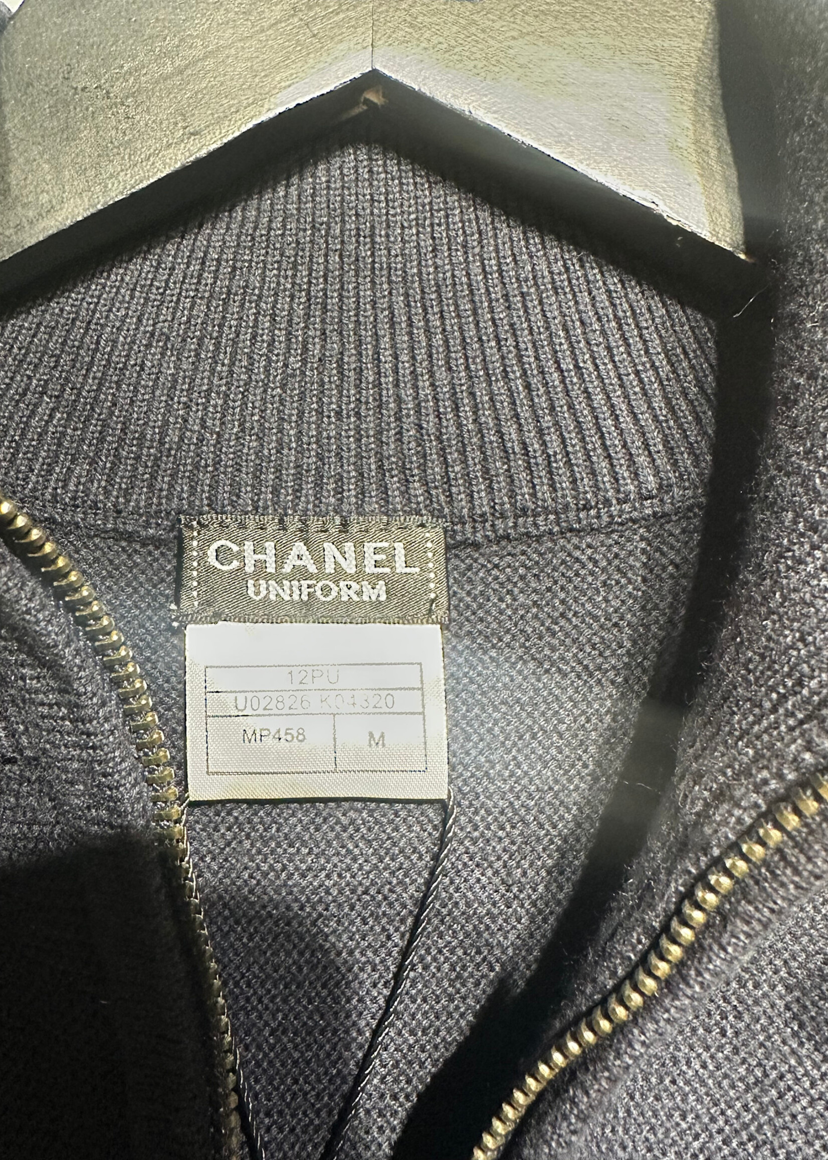 Chanel Uniform Navy Blue Q Zip Masc M