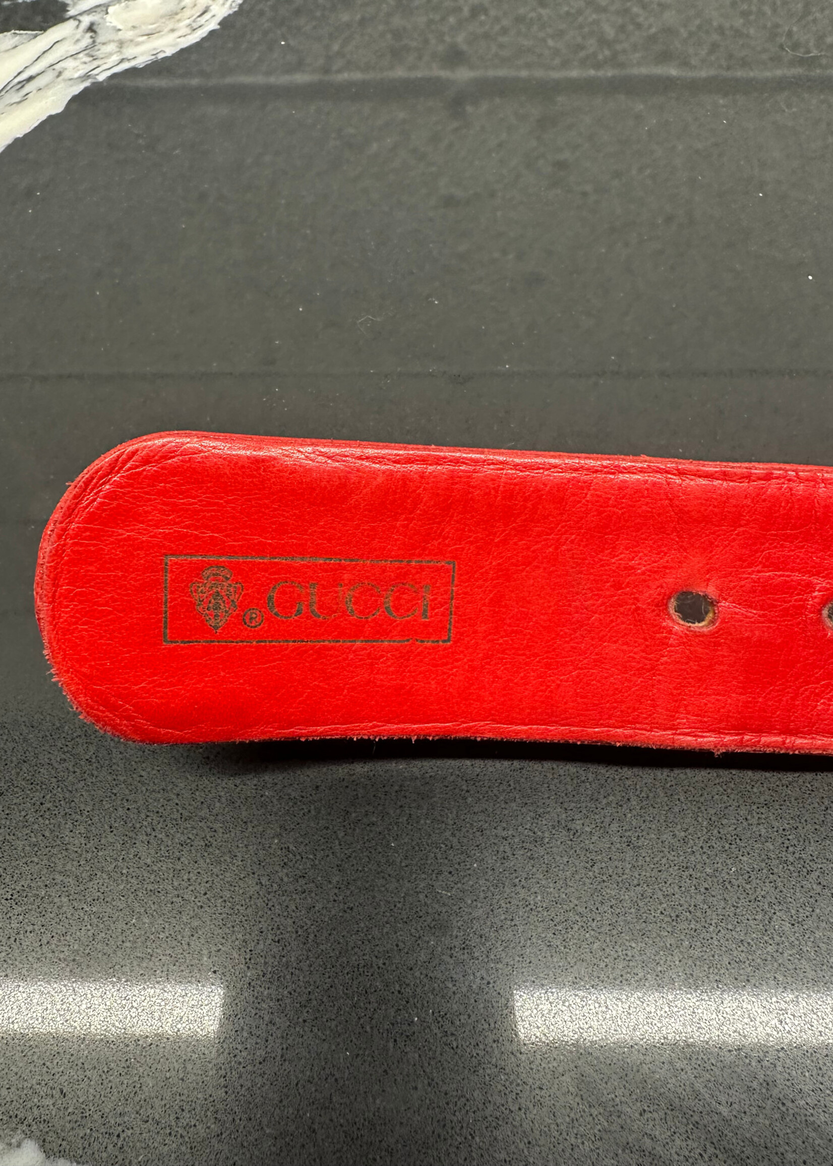 Gucci 80s Red Leather Rope Belt M (27"- 29")