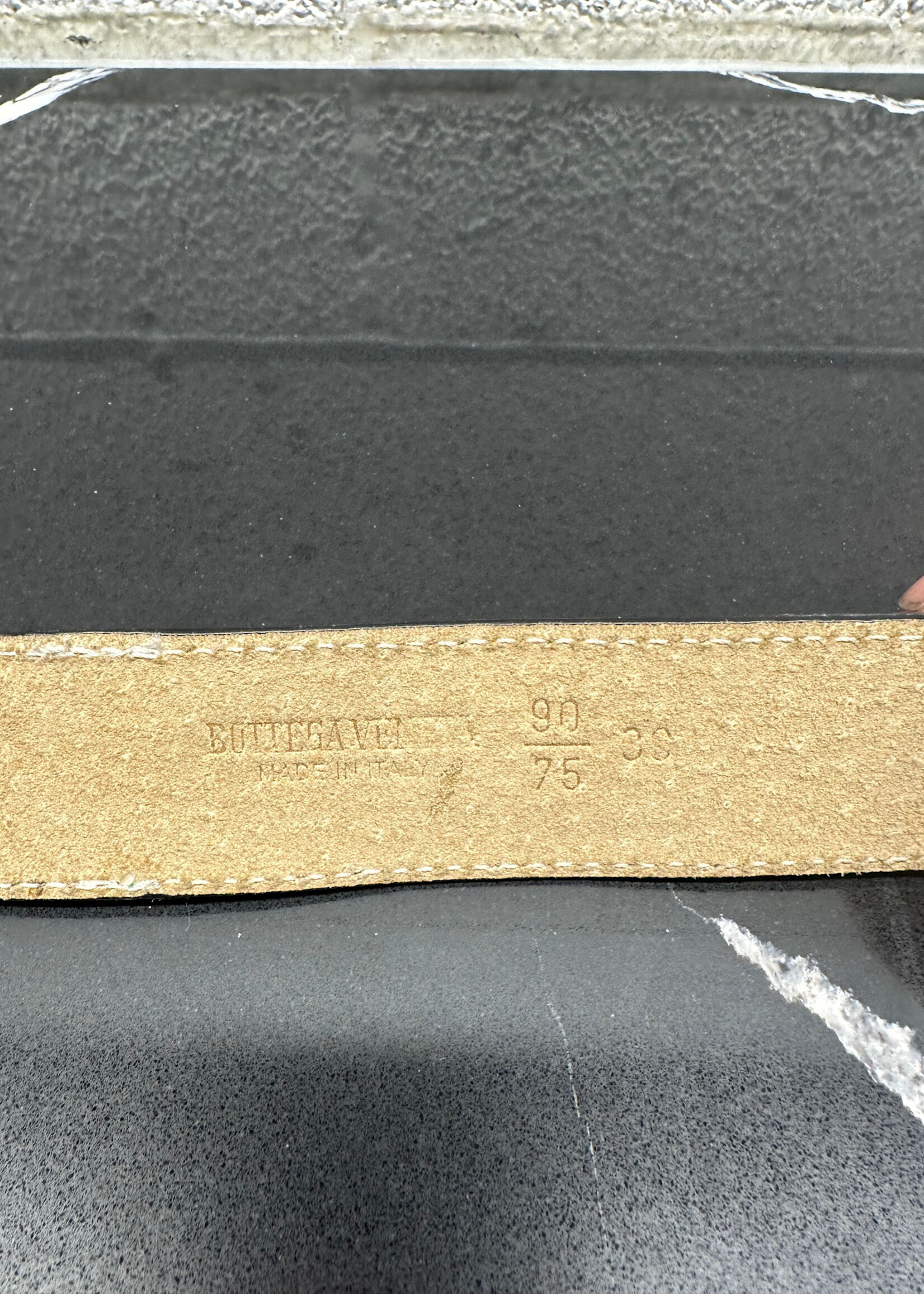 Bottega Veneta Vintage Green Leather Belt 32"-36"