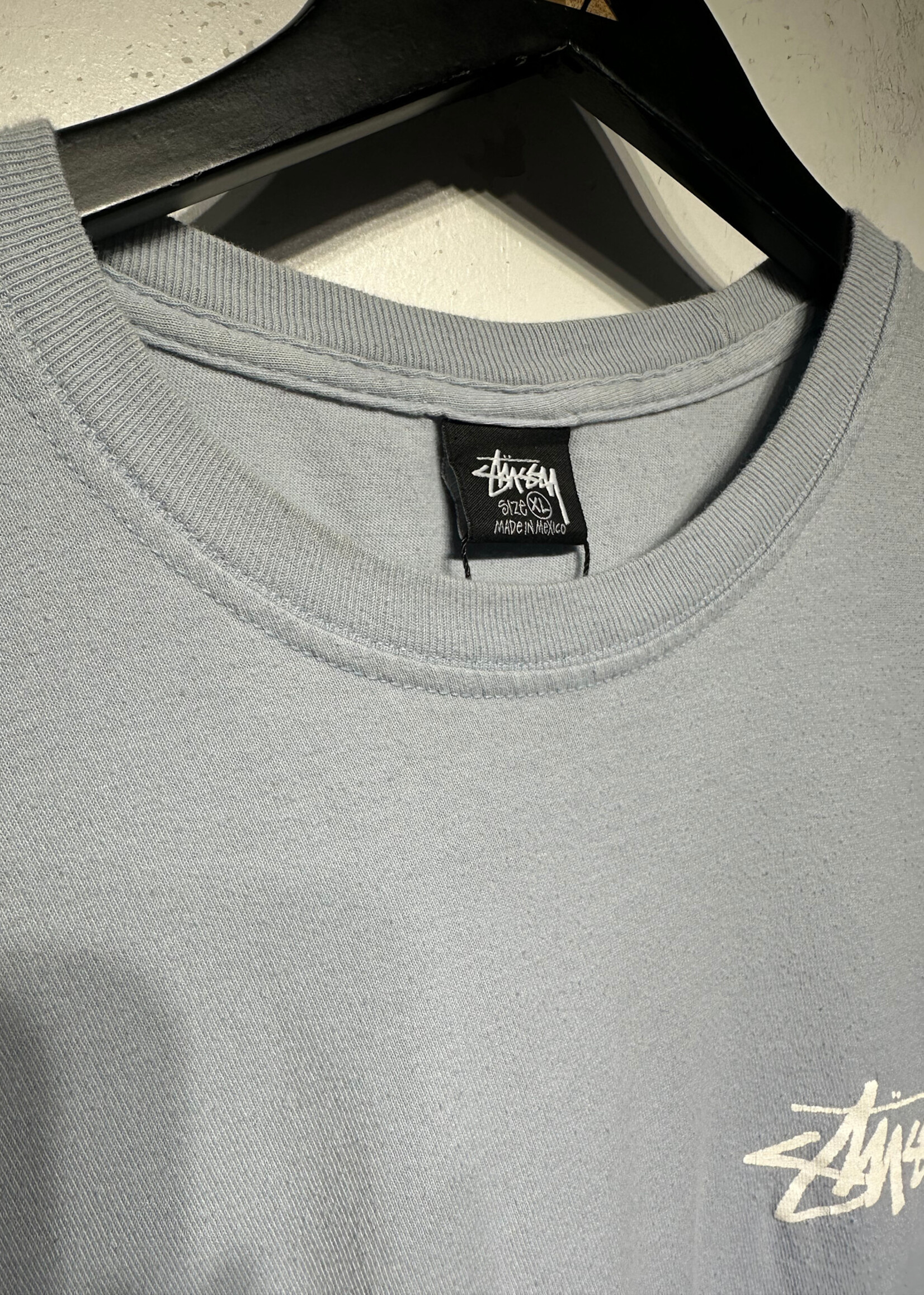 Stussy 00s Light Blue Crystal Tee XL