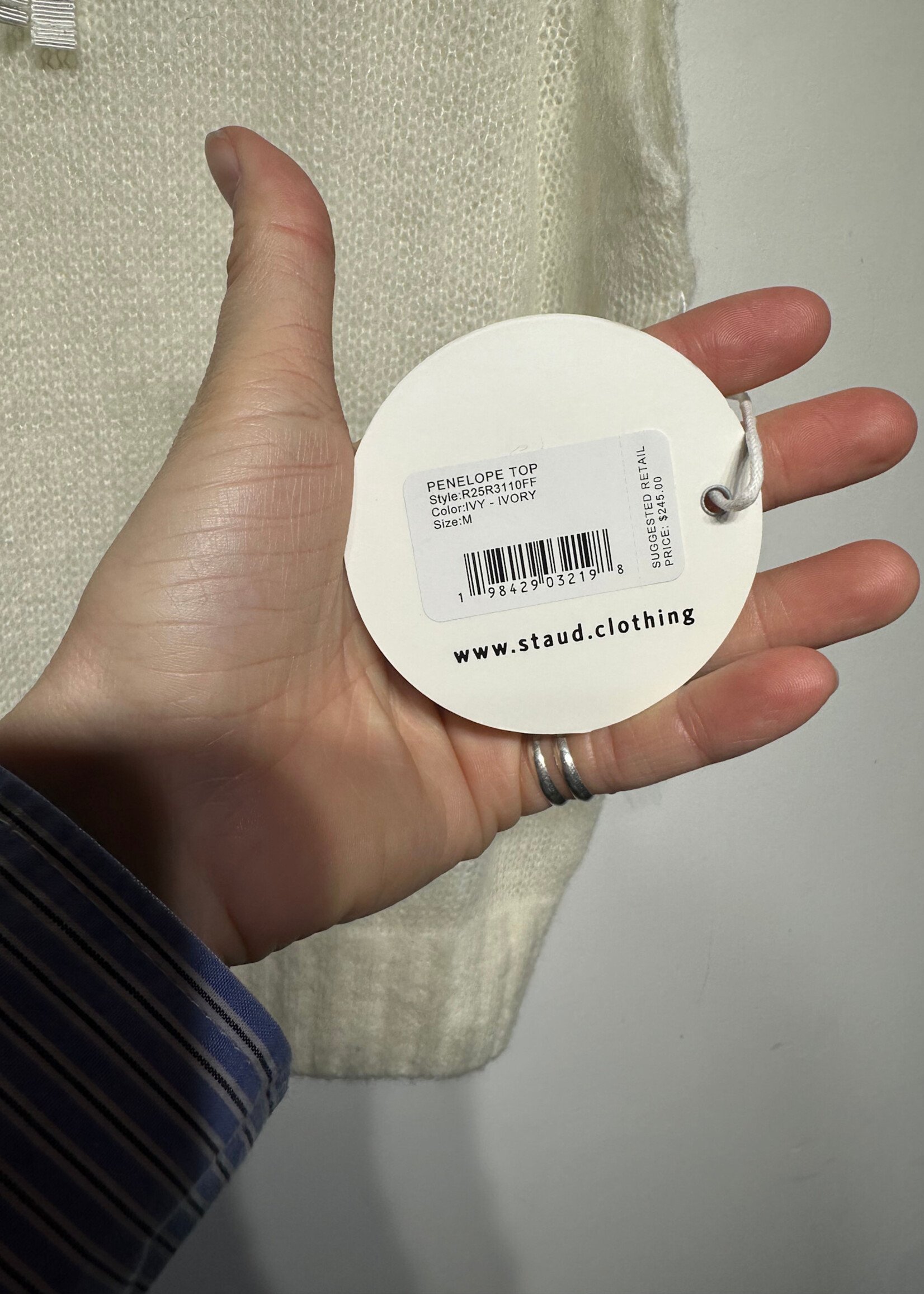 NWT Staud white crochet Sleevless top M