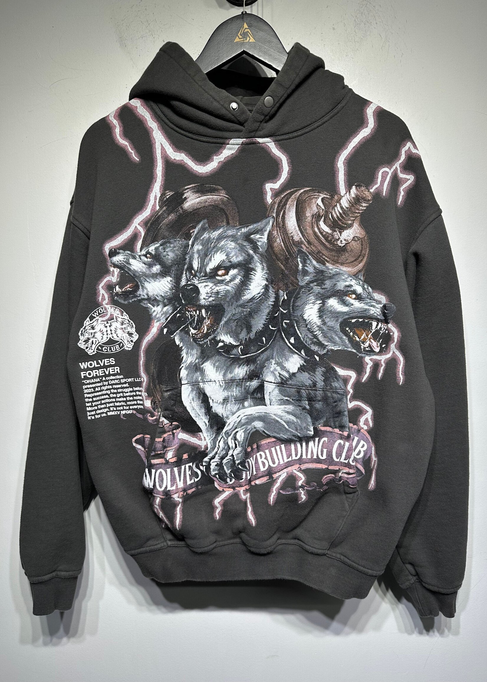 Darc Sport Wolves AOP Grey Hoodie M