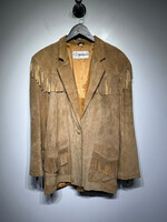Deerskin Tan Suede Fringe Jacket XXL