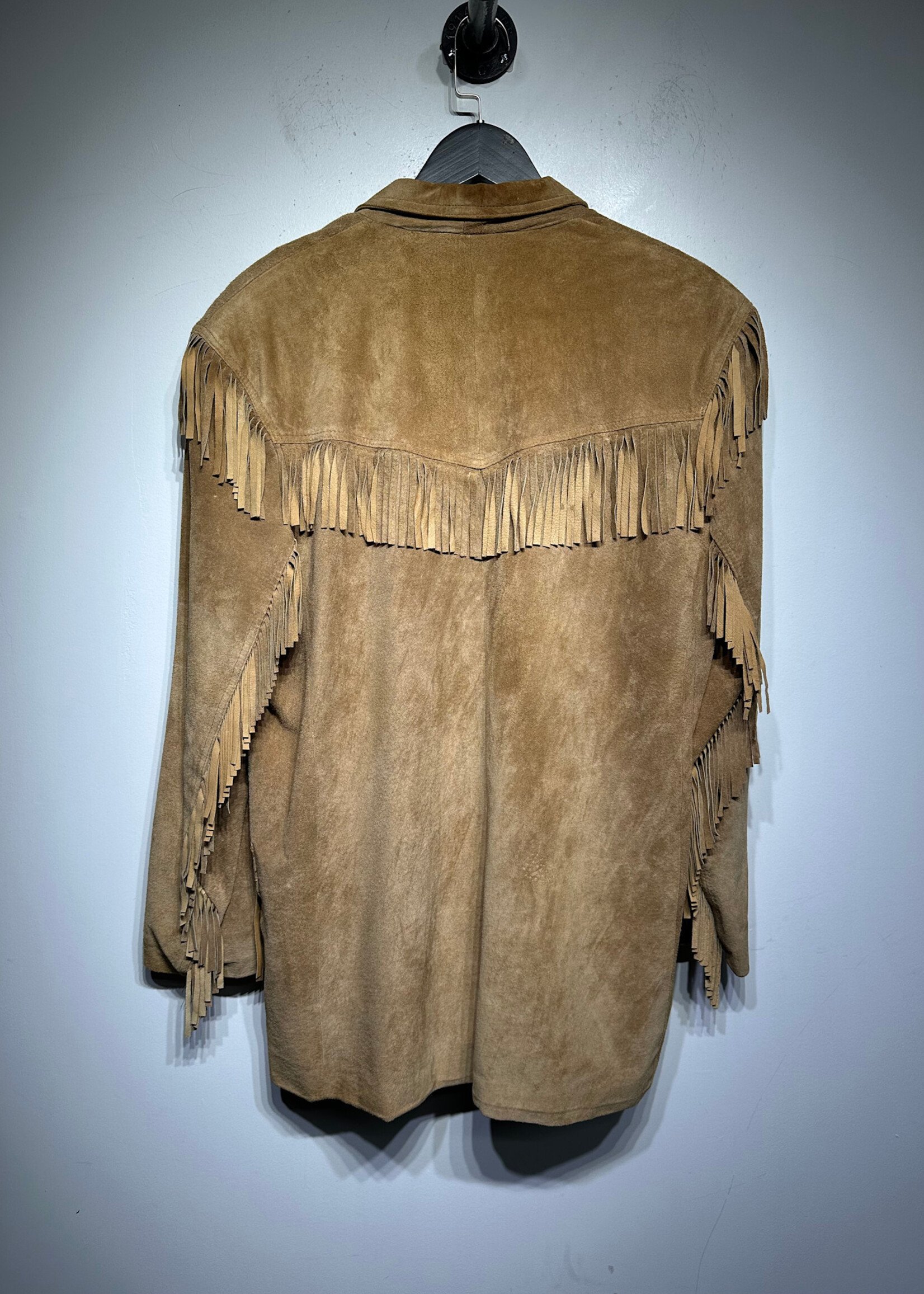 Deerskin Tan Suede Fringe Jacket XXL