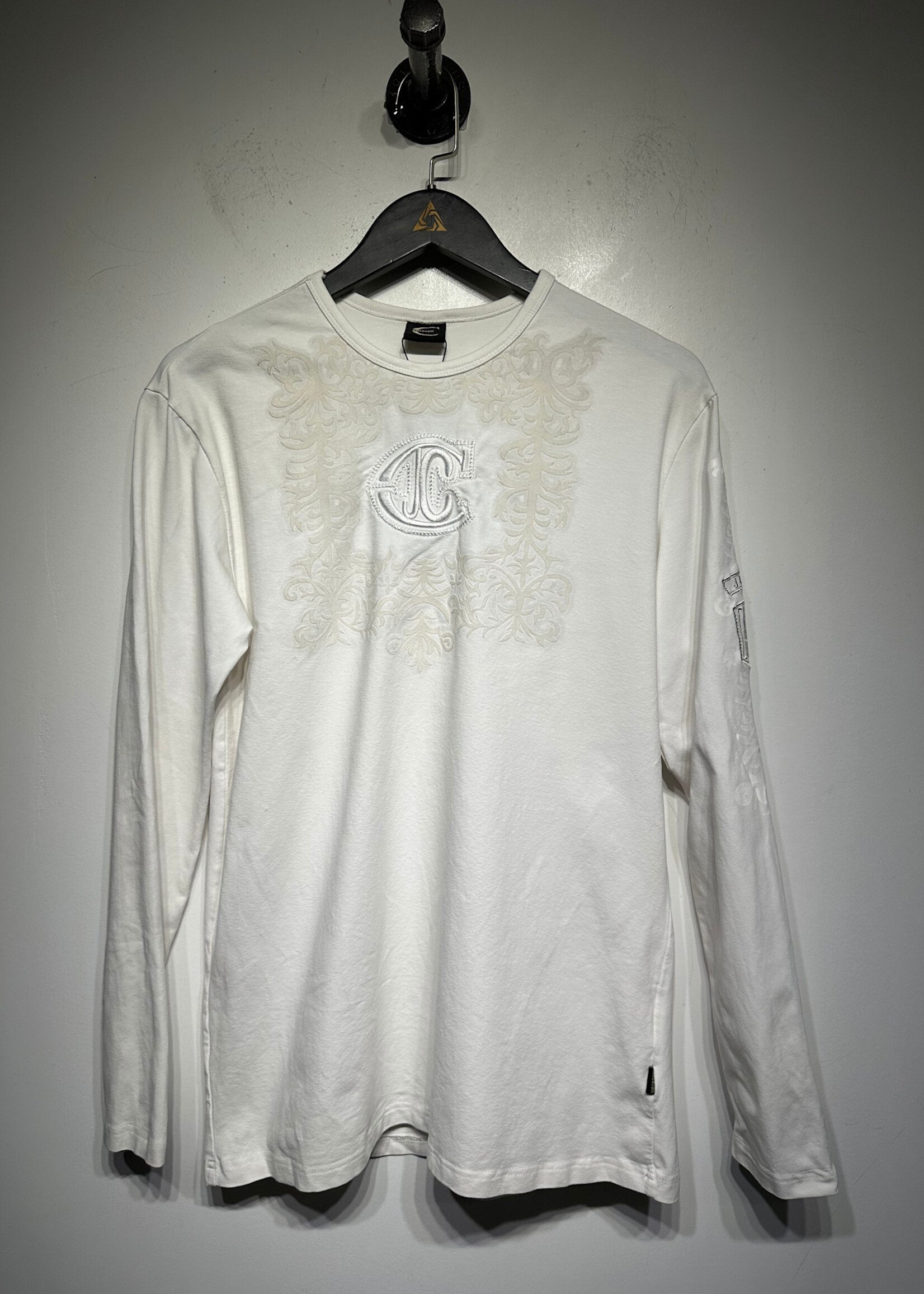 Just Cavalli White Embroidered LS Masc L