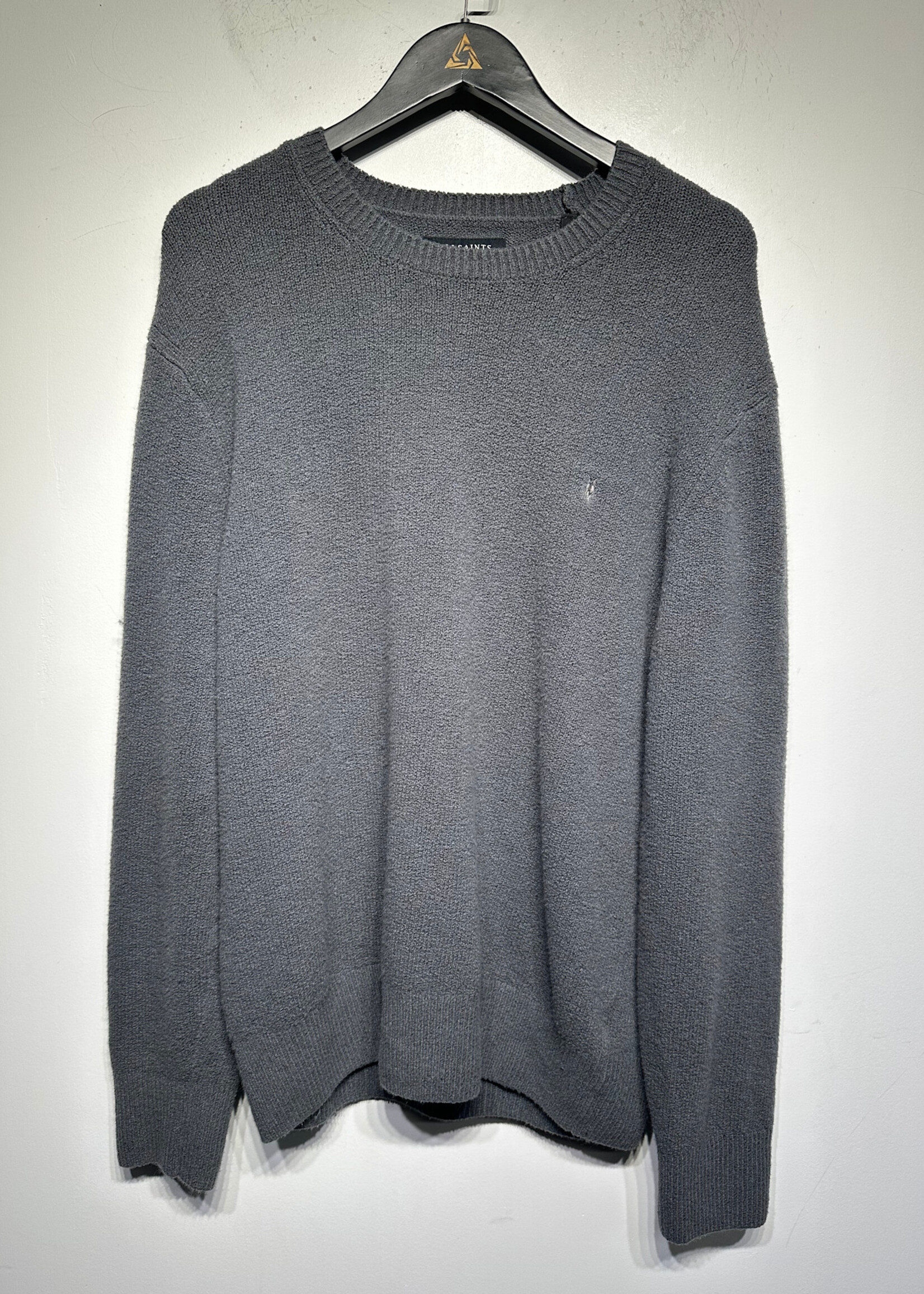 Allsaints Dark Grey Knit Logo Sweater XL