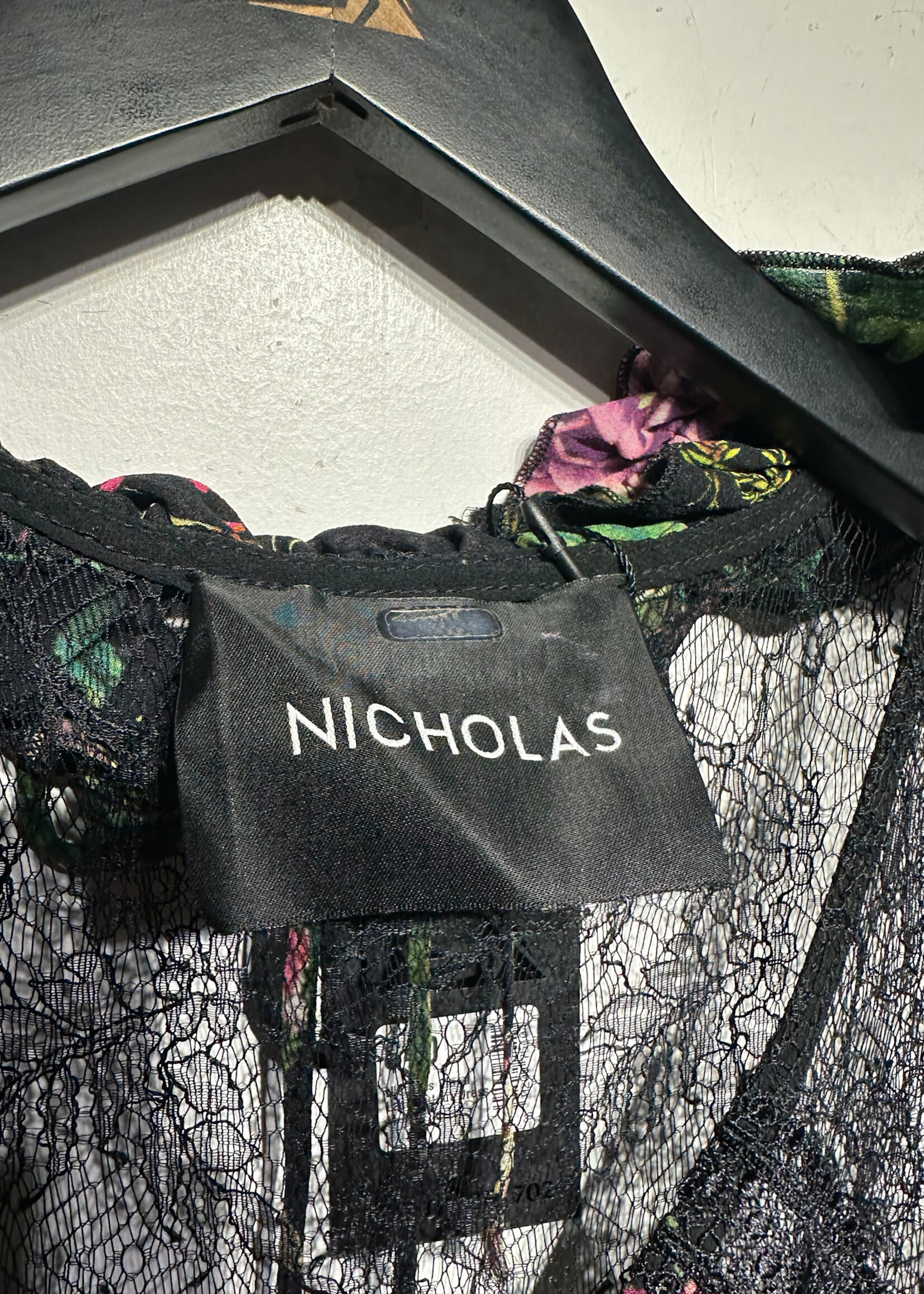 Nicholas Floral Lace Cutout Dress M