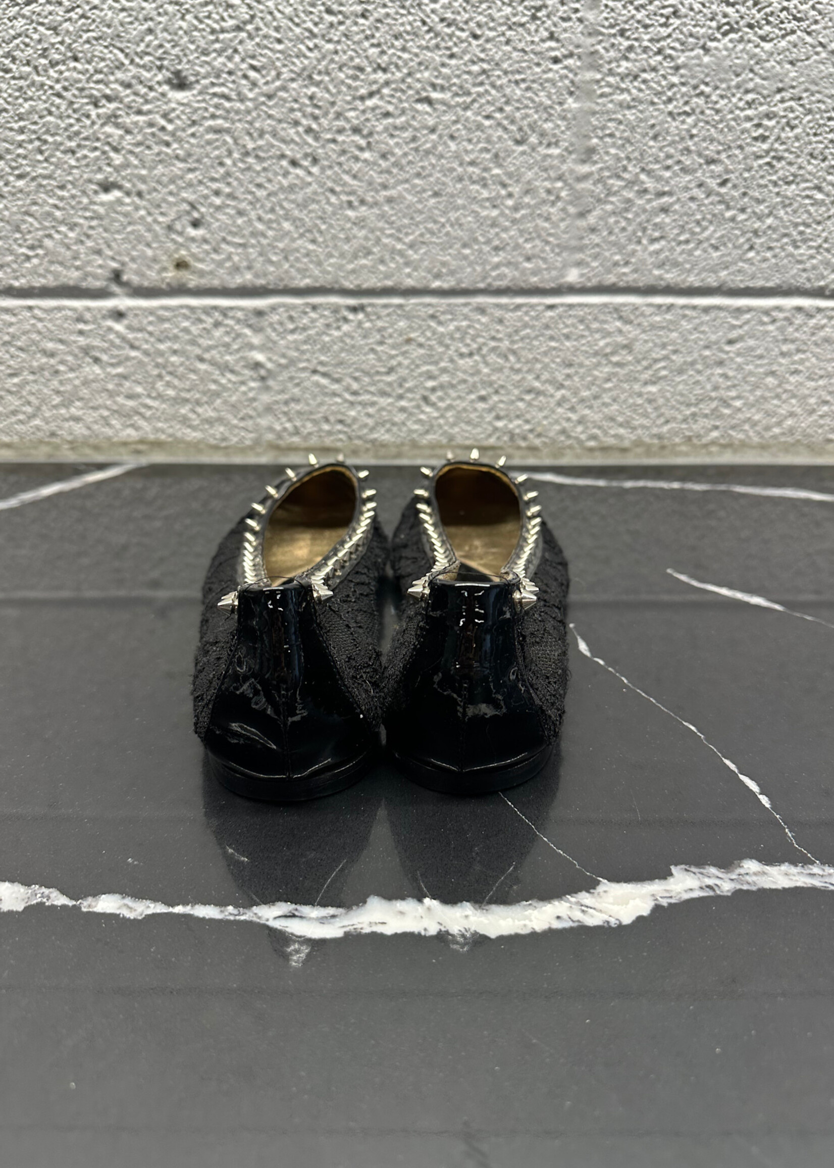 D&G Black Lace Studded Flats 38.5/7.5