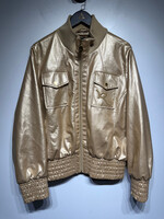 Rocawear Y2K Gold Faux Leather Jacket Fem L