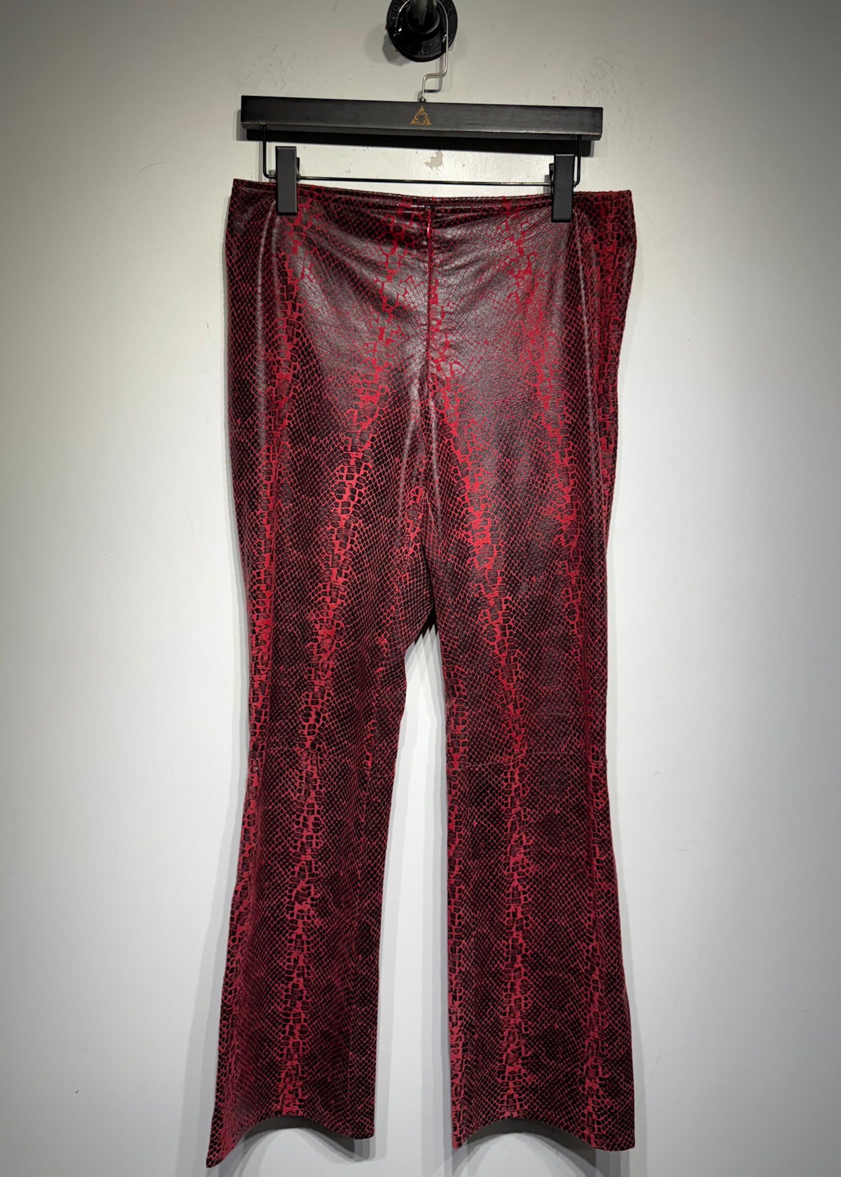 Frenchi Y2K Red Snake Print Leather Pants Fem 29