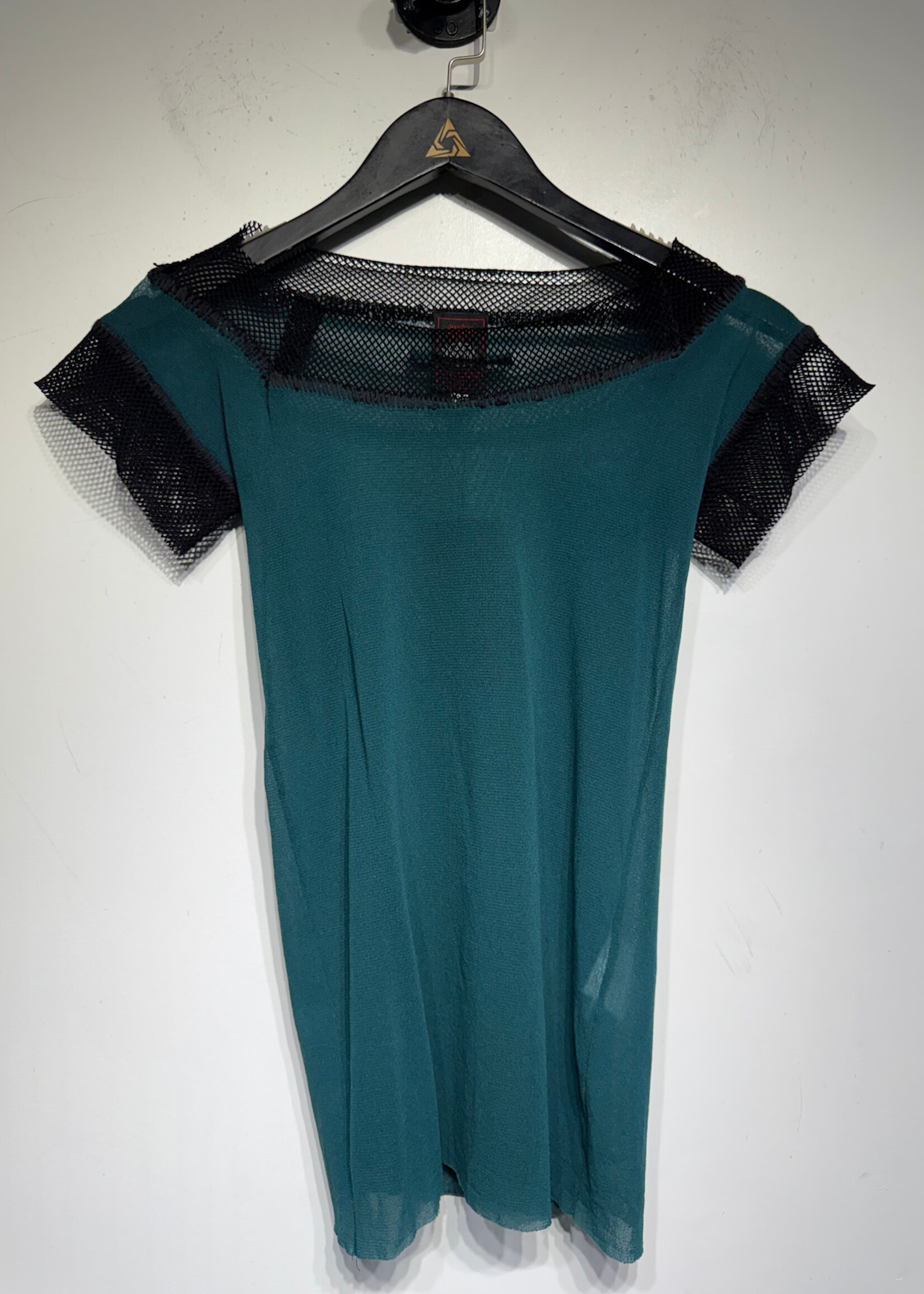 JPG Maille Classique Green and Black Mesh Top M