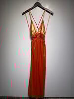 NWT Anthropologie Orange Shimmer Dress XS