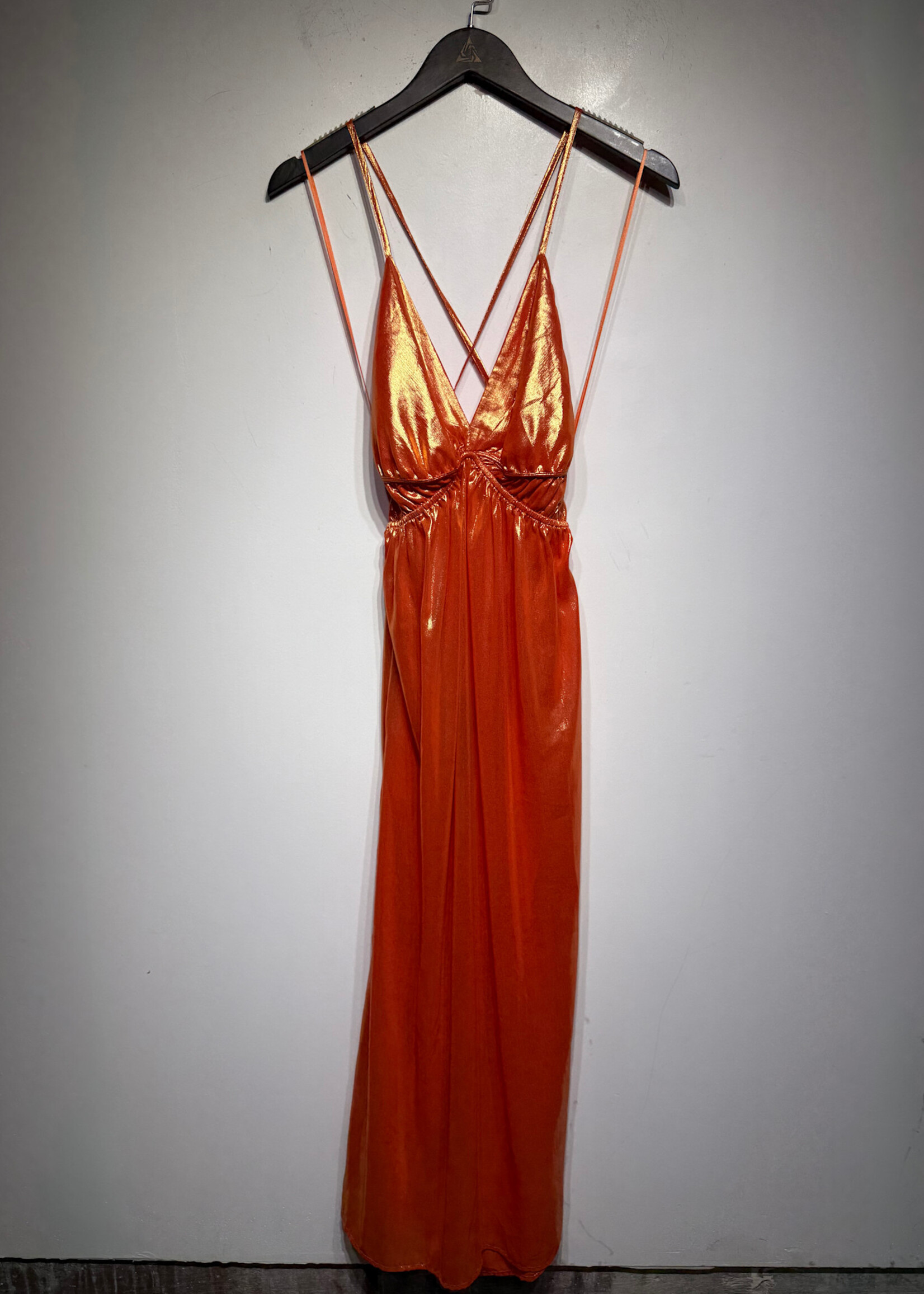 NWT Anthropologie Orange Shimmer Dress XS