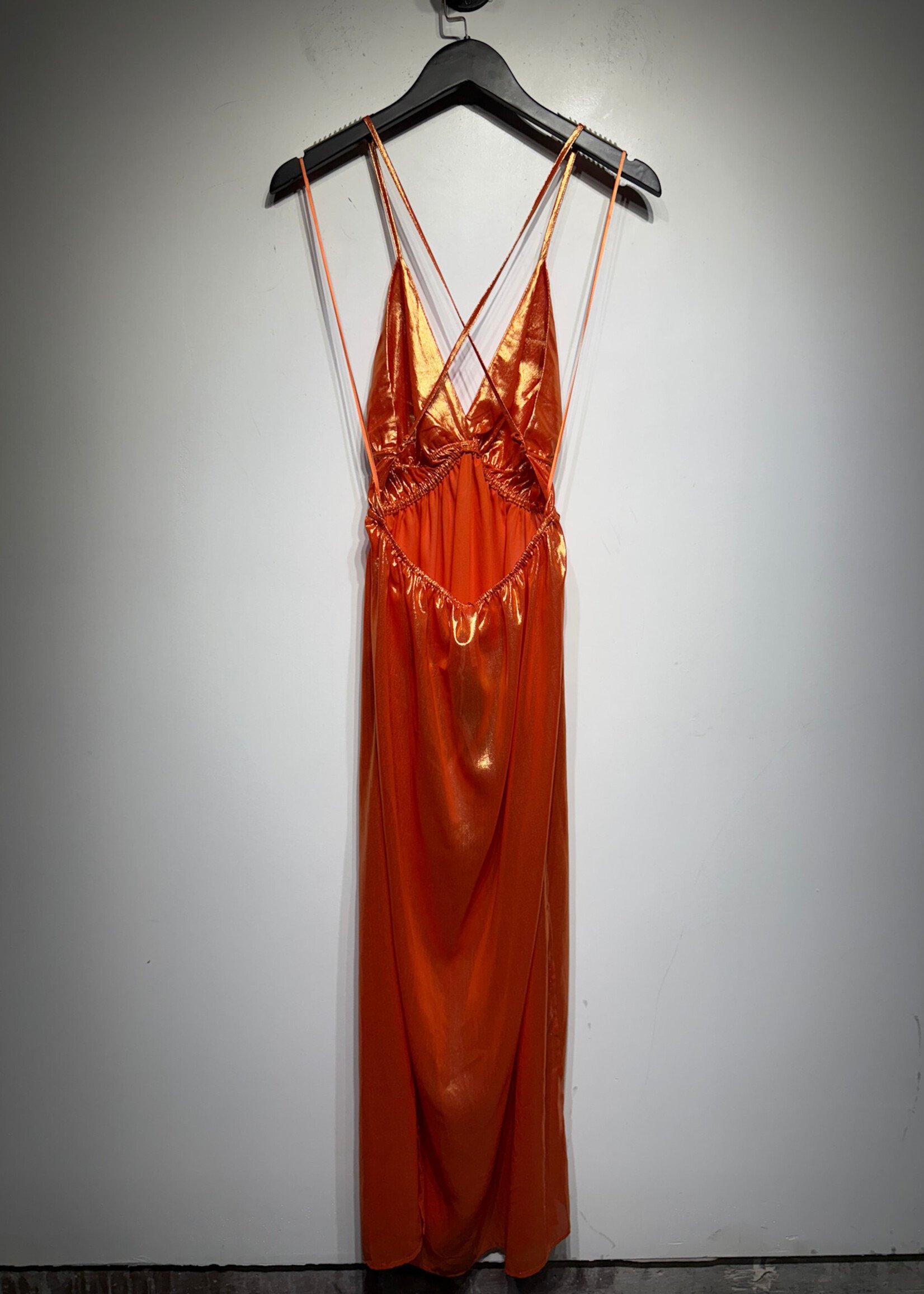 NWT Anthropologie Orange Shimmer Dress XS