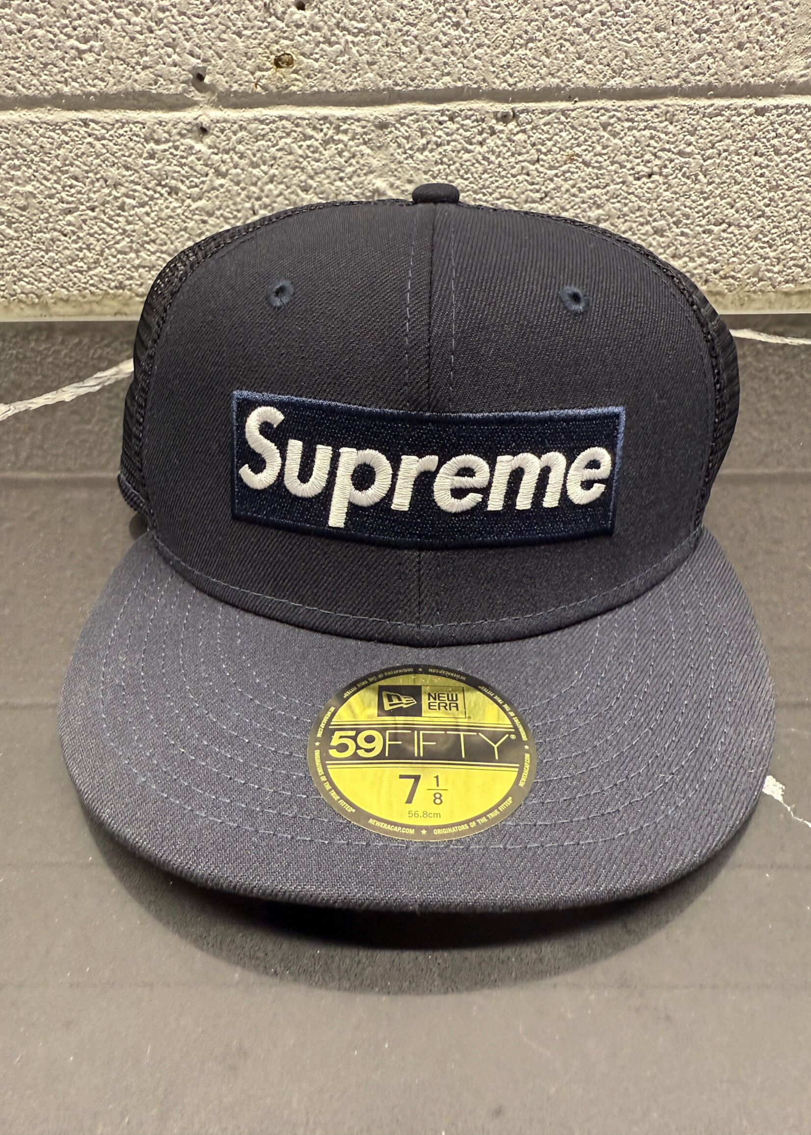 Supreme Navy Mesh Fitted Hat OS