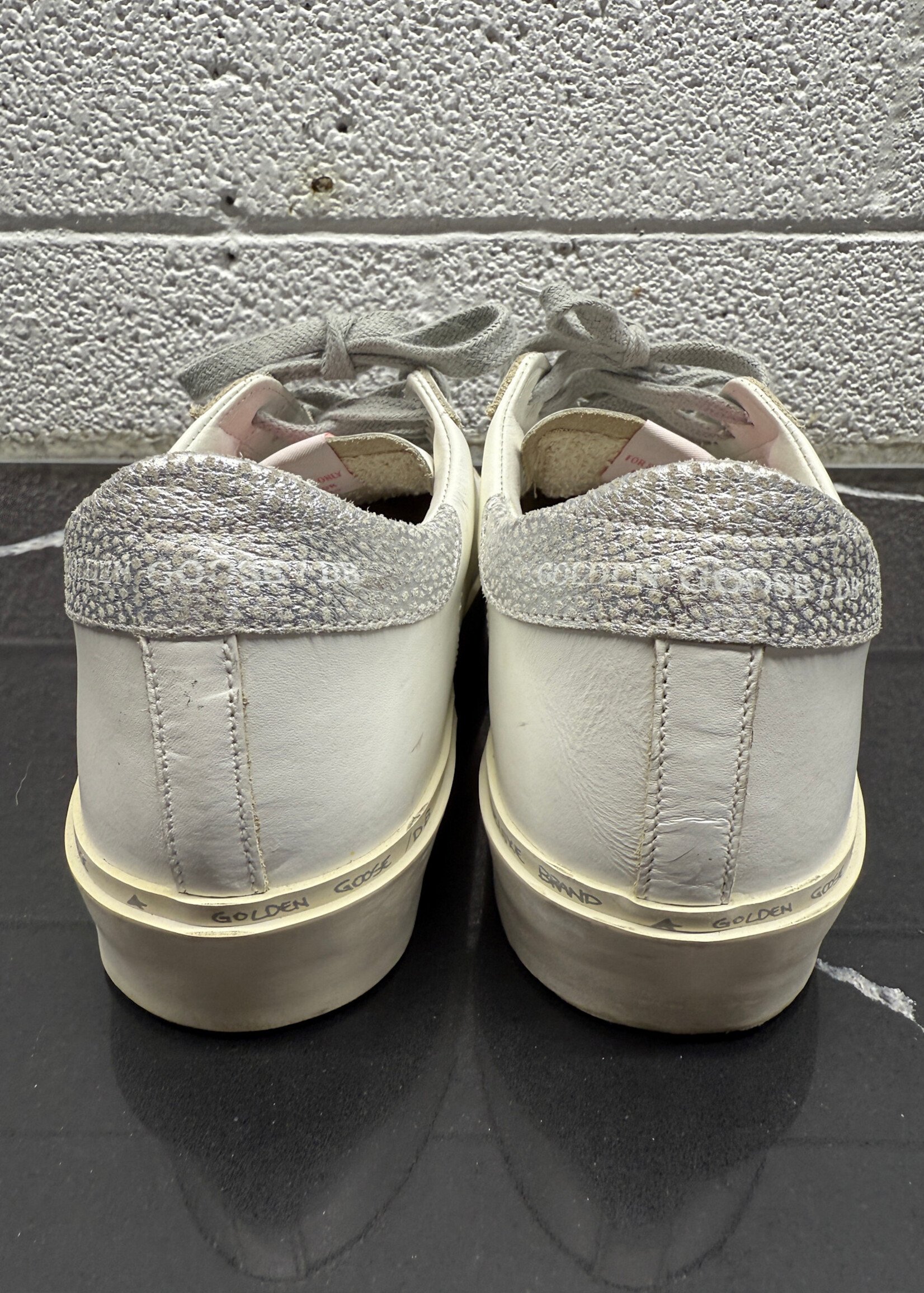 Golden Goose White Floral Low Top Sneakers EU 35
