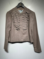 Tabitha 2000s Brown Ruffle Blazer 8/M