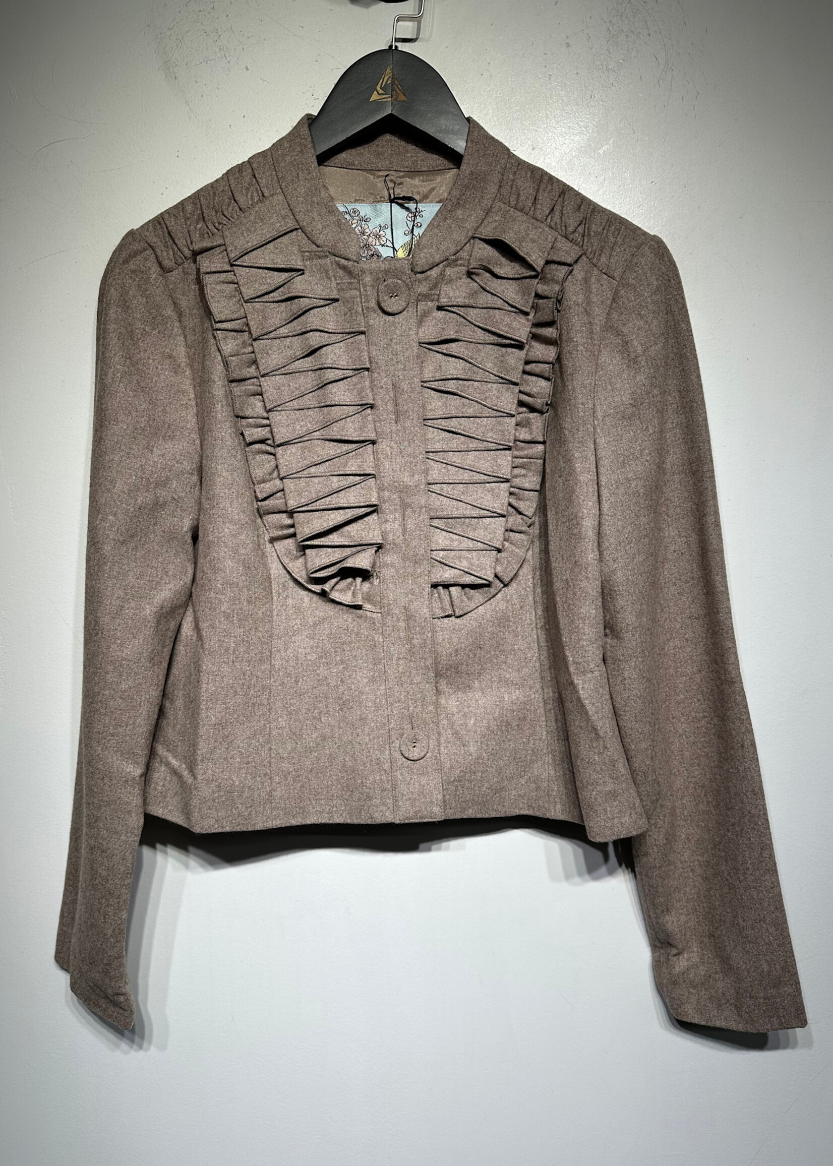 Tabitha 2000s Brown Ruffle Blazer 8/M