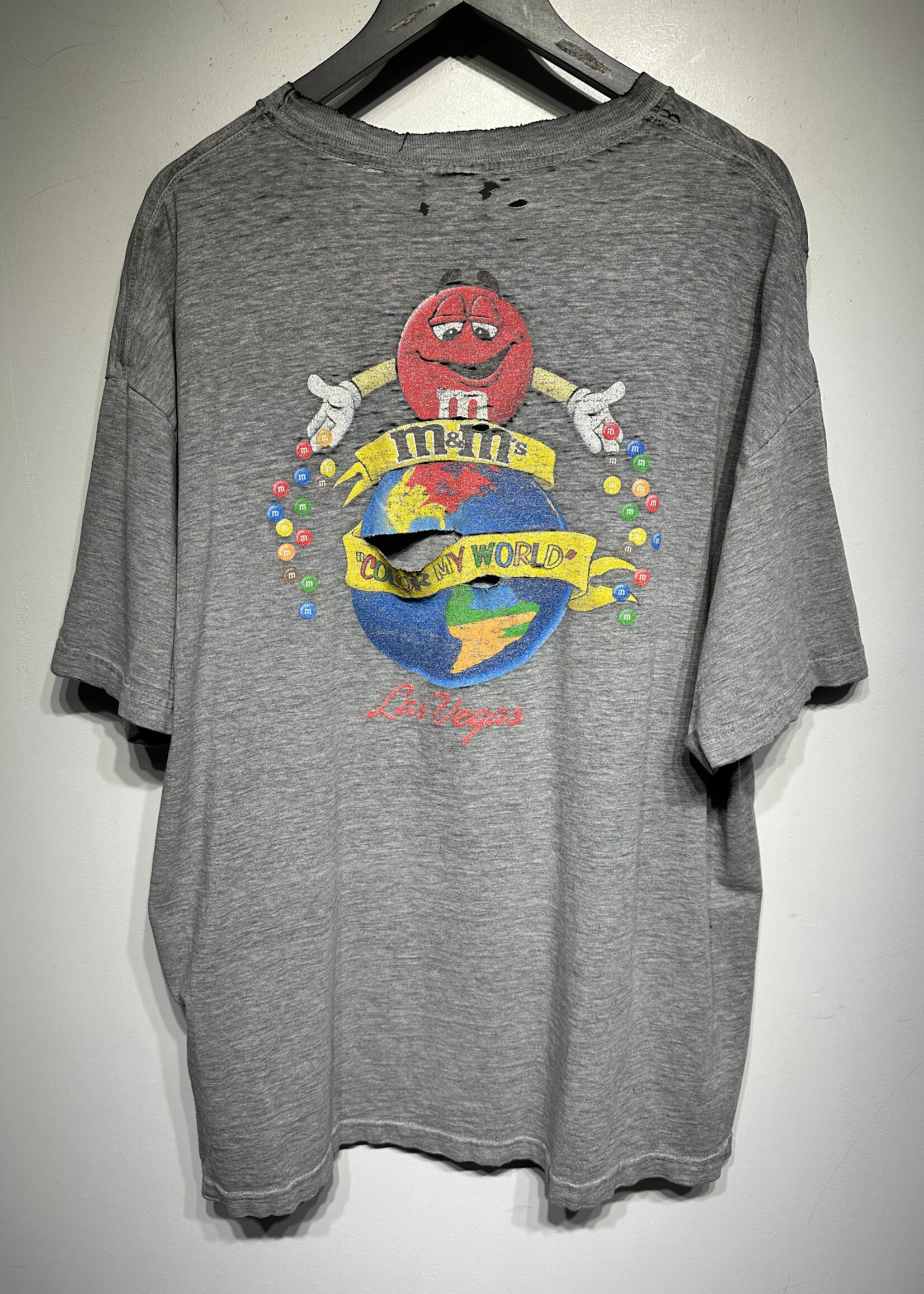 M&M World LV Grey Distressed Vintage Tee XL