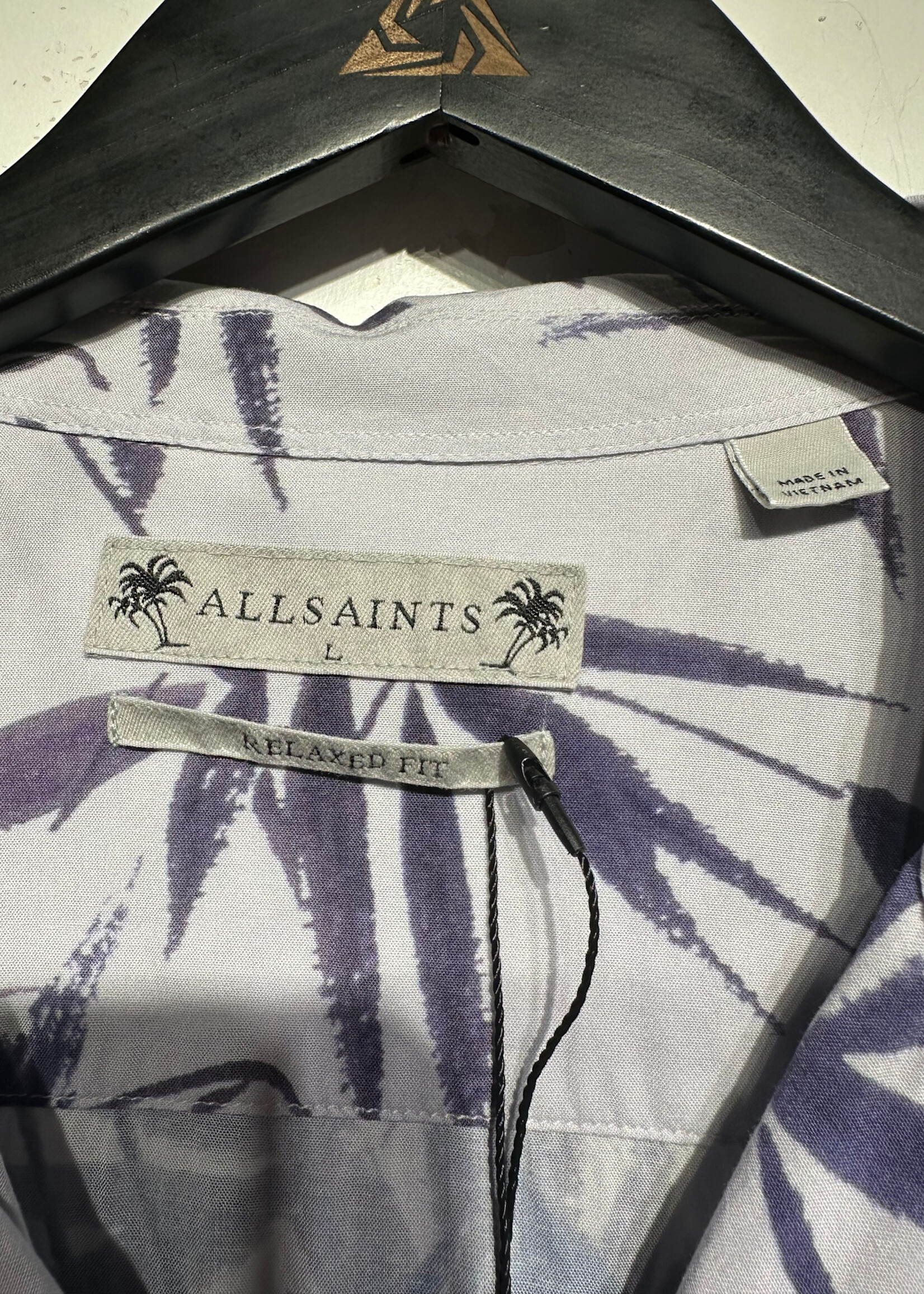 All Saints Blue Floral B/U Shirt L