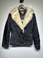 Forever 21 Black Faux Fur Lined Jacket Fem L