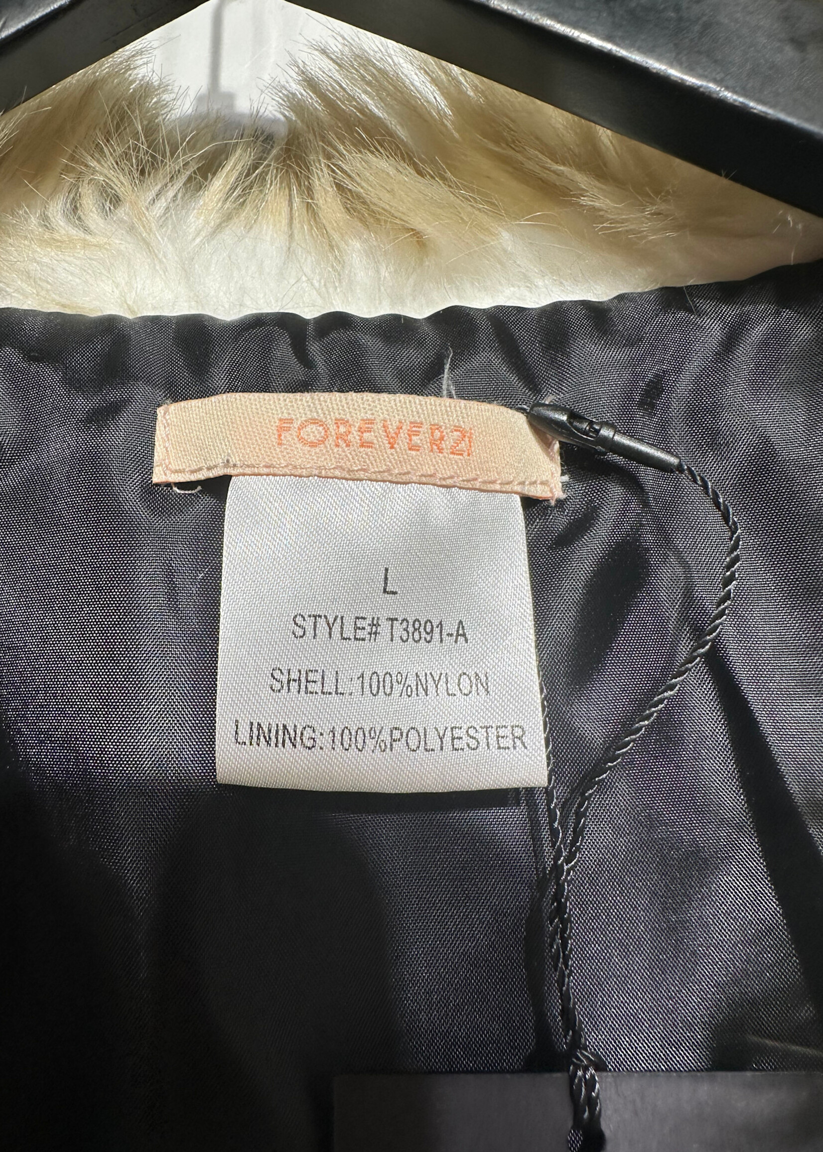 Forever 21 Black Faux Fur Lined Jacket Fem L