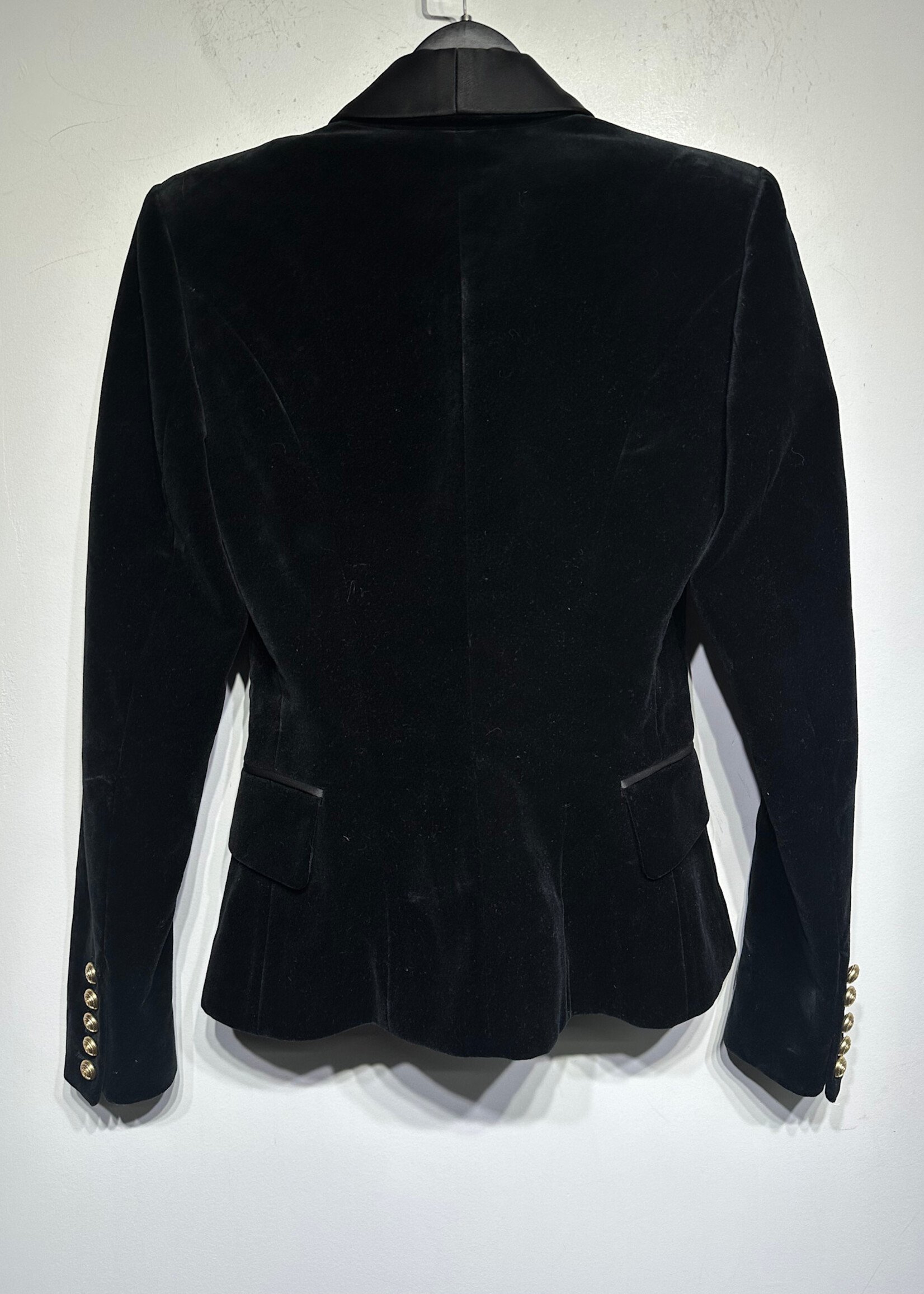 Balmain x HM Black Velour Blazer 4/XS