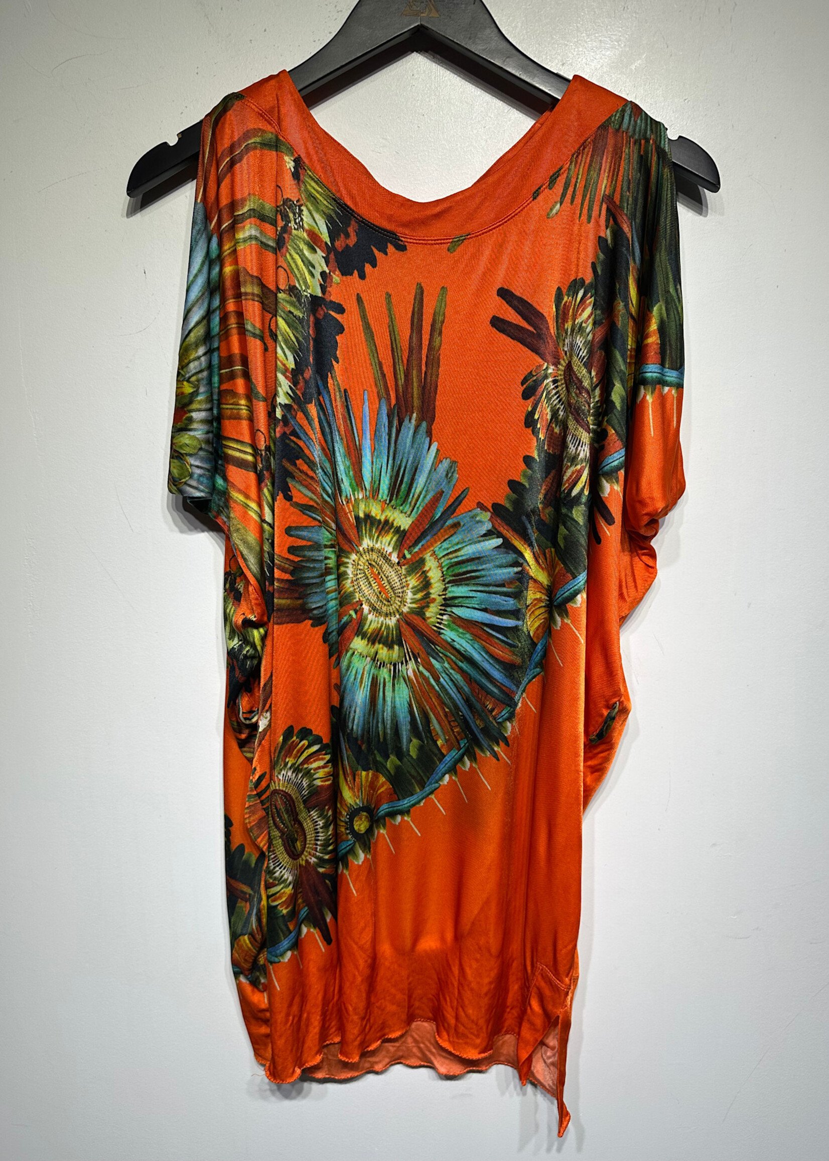 JPG Soleil Vintage Orange Floral Dress (No Belt) L