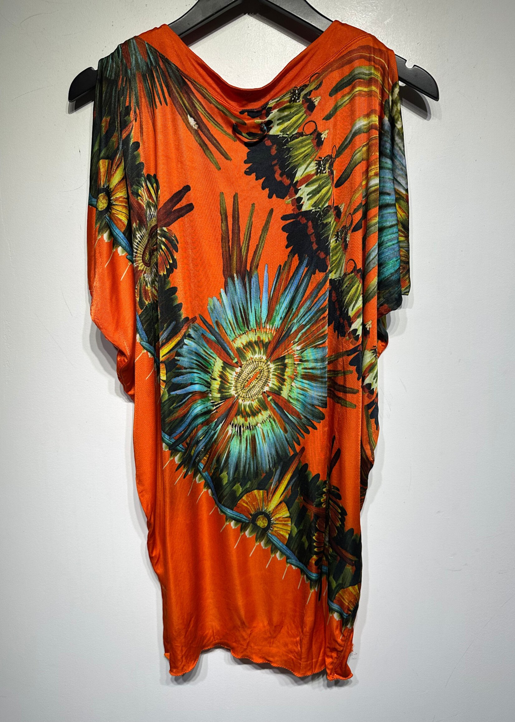 JPG Soleil Vintage Orange Floral Dress (No Belt) L