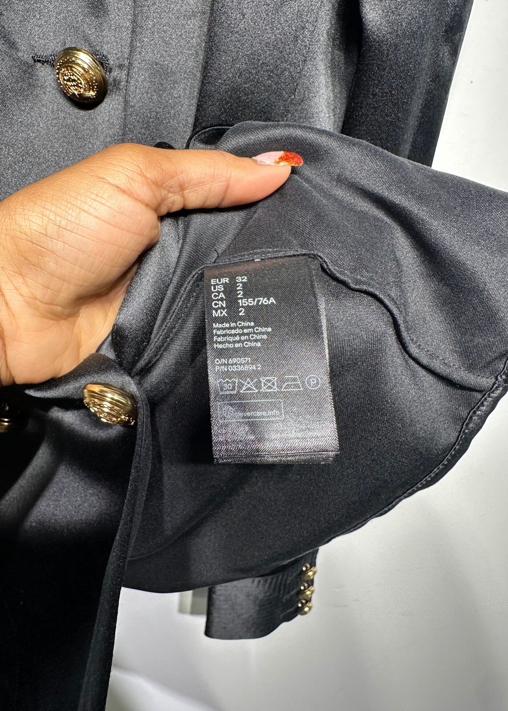 Balmain X H&M Black Gold Button Top Unisex S