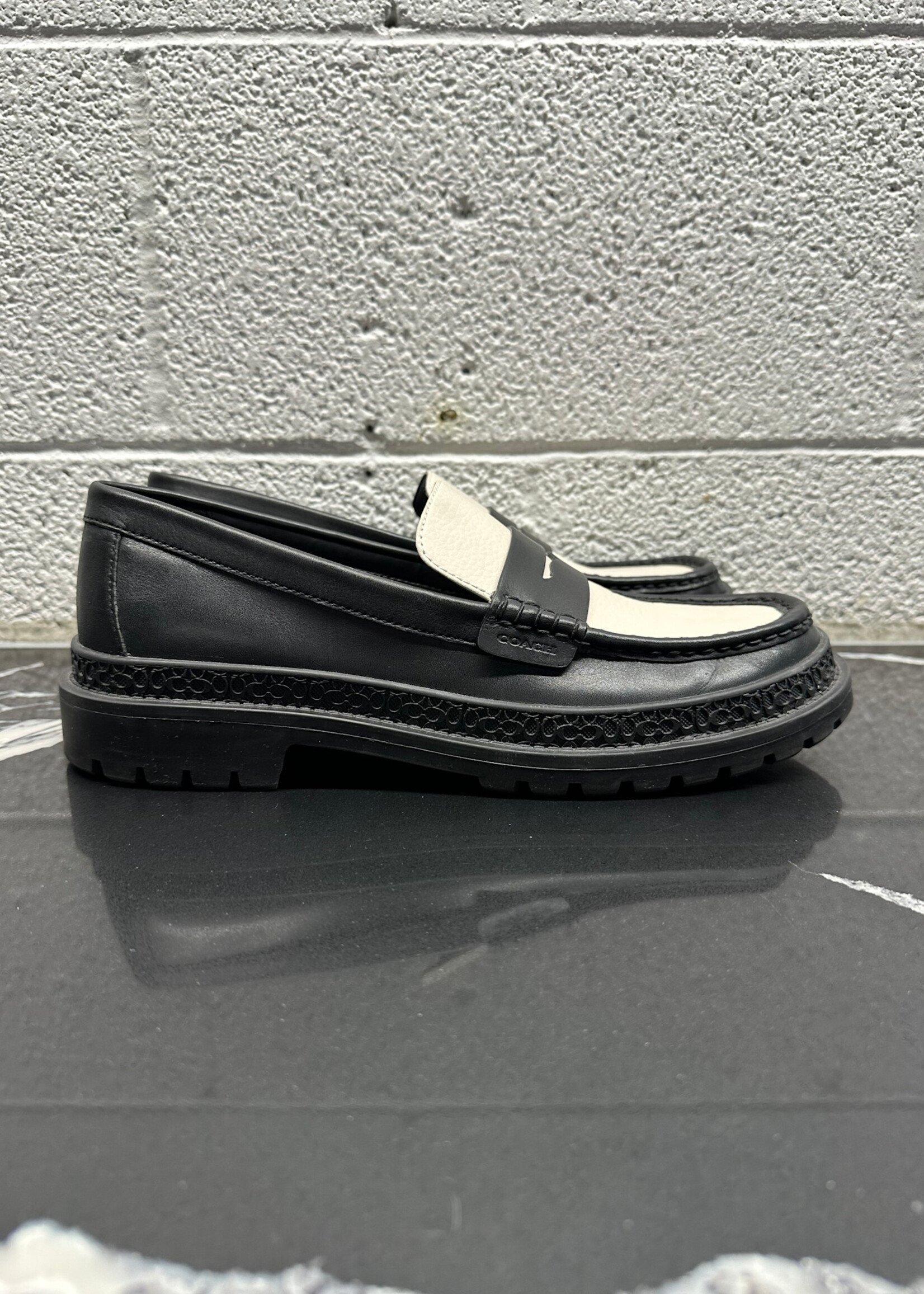 Coach Black White Cooper Loafers Masc 9.5