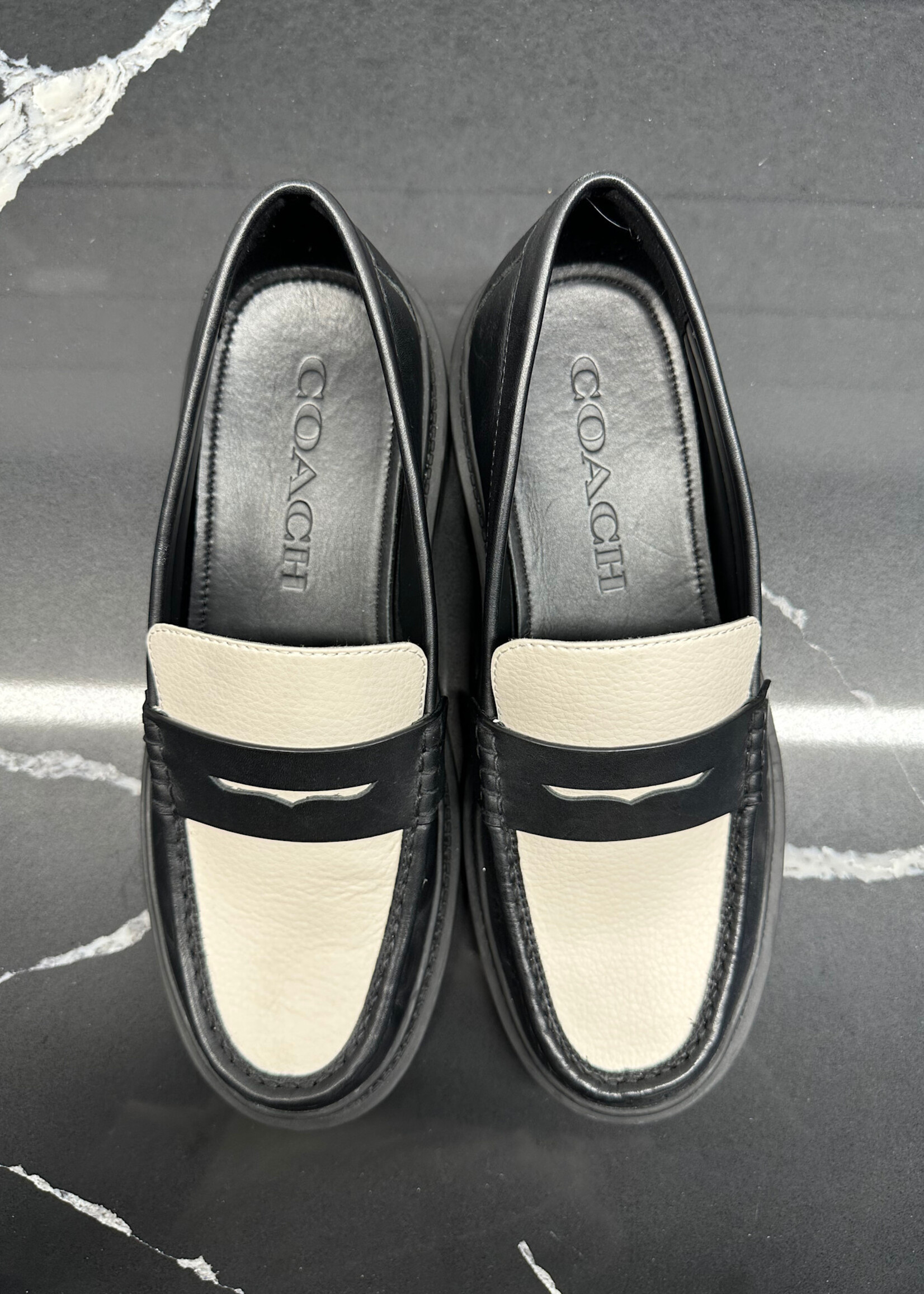 Coach Black White Cooper Loafers Masc 9.5