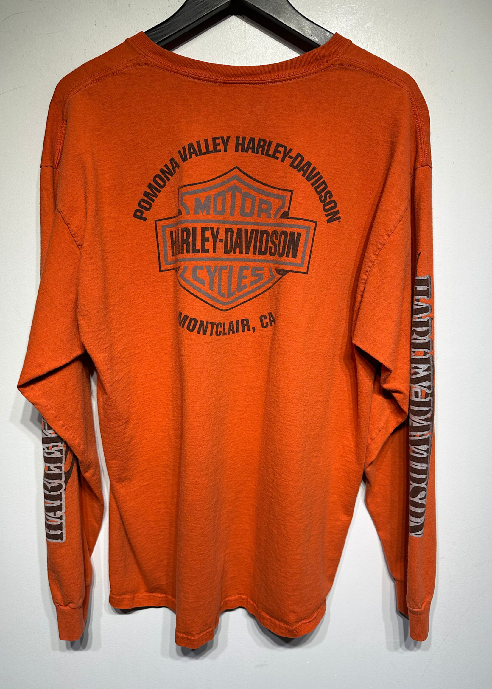 Harley Orange Skull Pocket L/S Tee XL