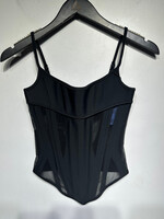 NWT Mugler x H&M Black Ribbed Corset XXS