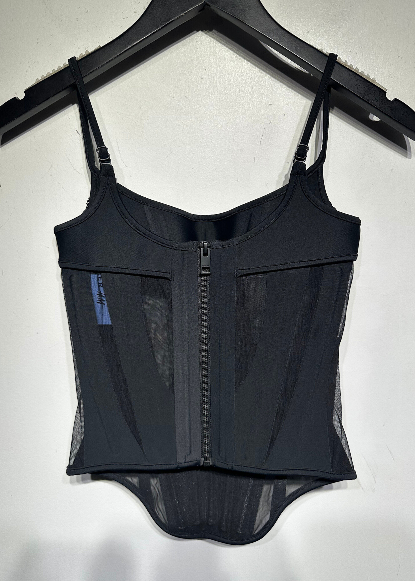 NWT Mugler x H&M Black Ribbed Corset XXS