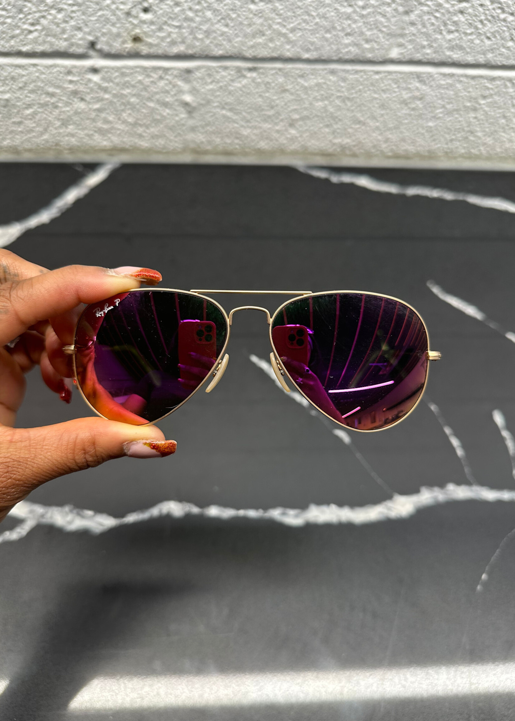 Ray Ban Pink Gold Aviators NO CASE