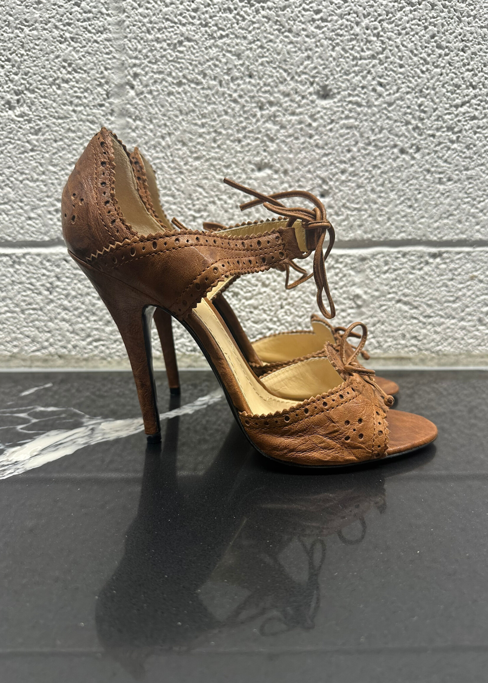 Givenchy Brown Leather Cutout Heels 40/9