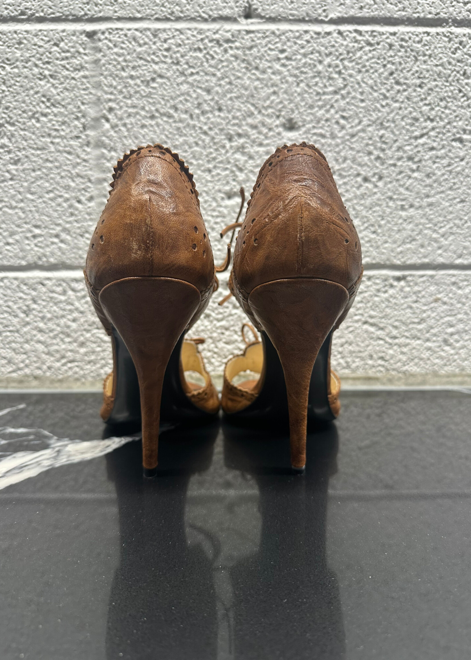 Givenchy Brown Leather Cutout Heels 40/9