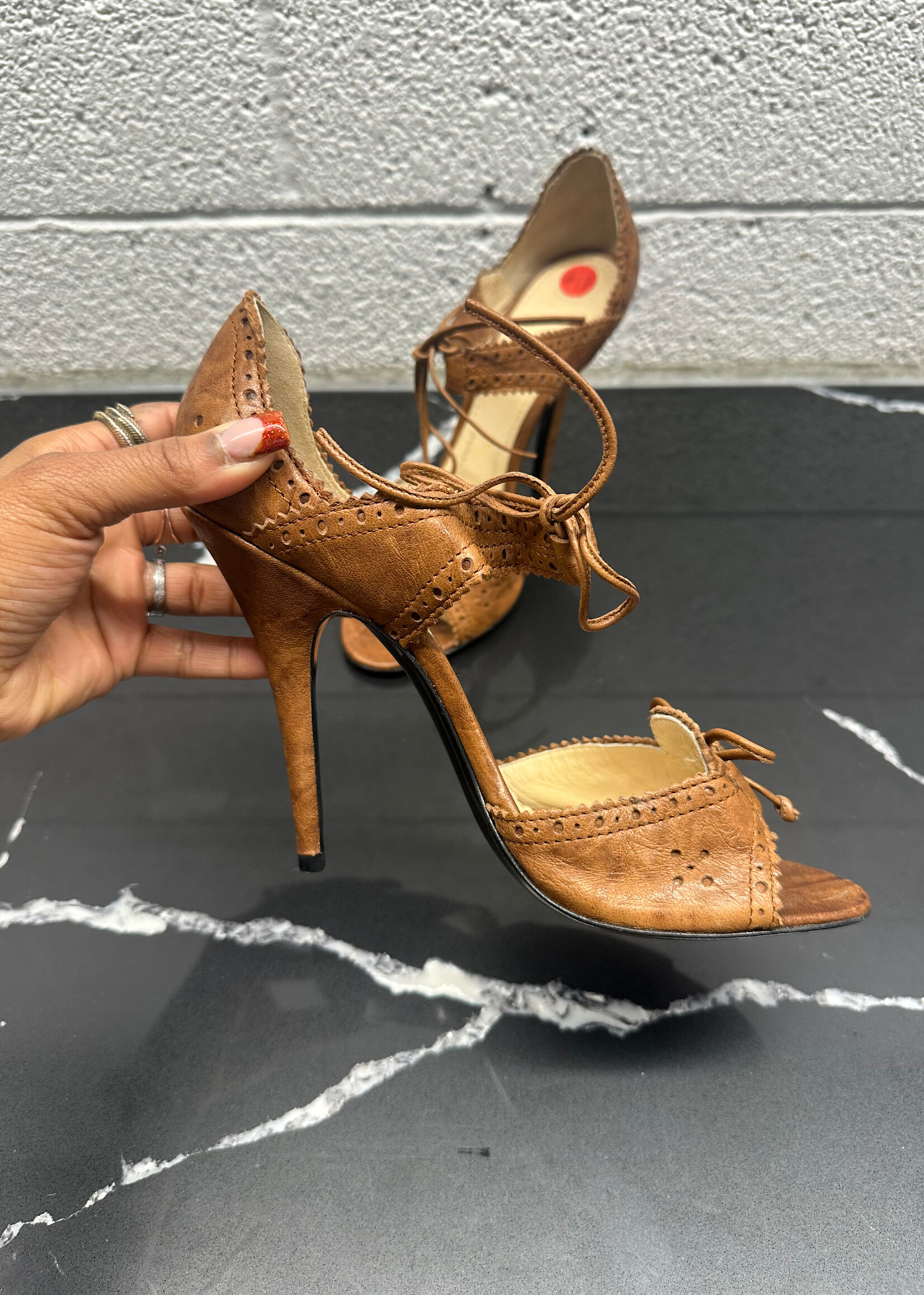 Givenchy Brown Leather Cutout Heels 40/9