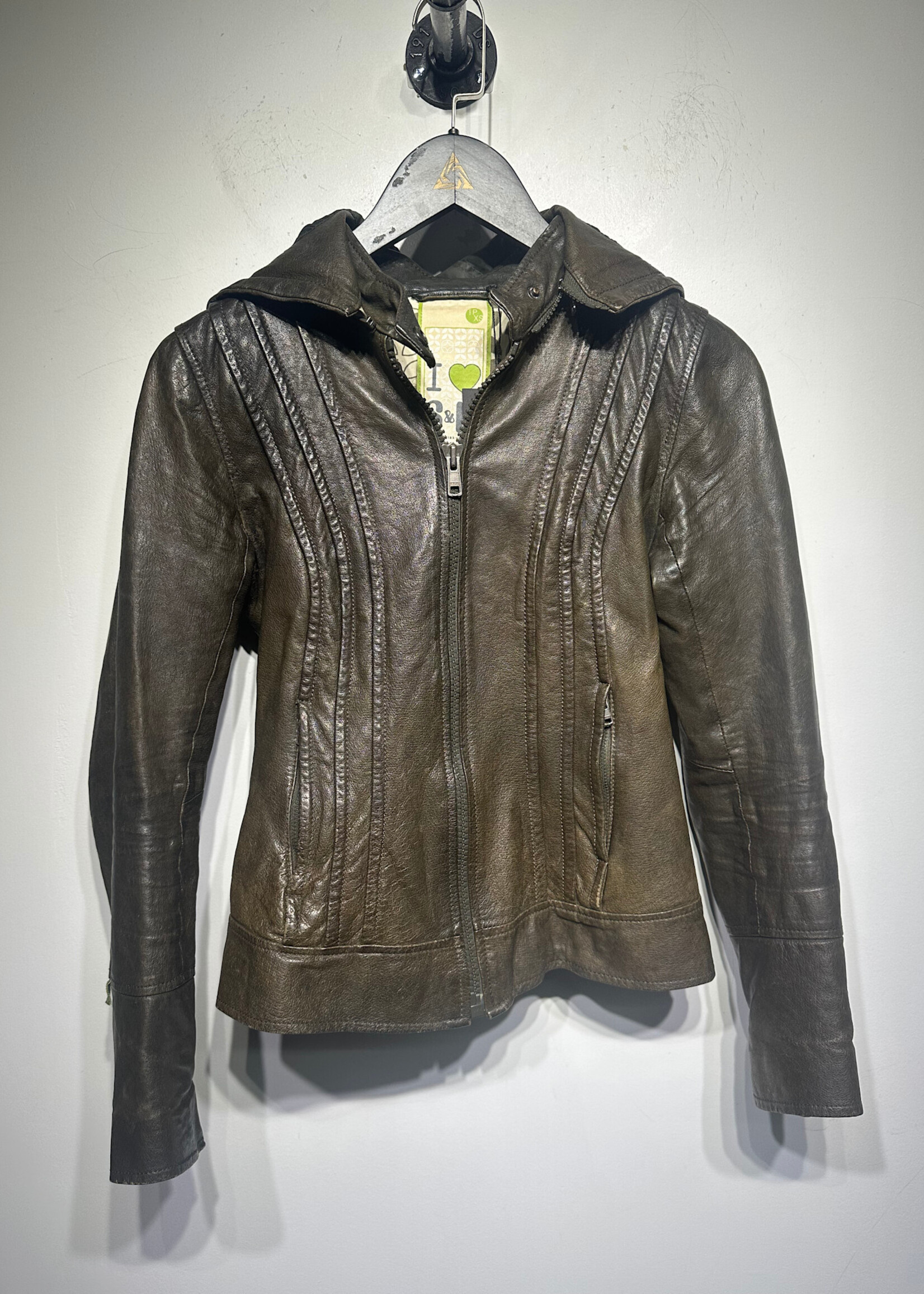 I Heart S&K Leather Jacket Fem XS