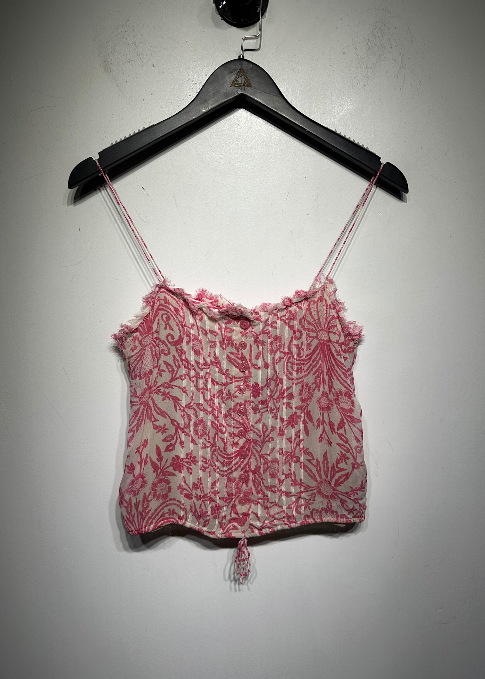 Diane von Furstenberg Pink White Silk Cami