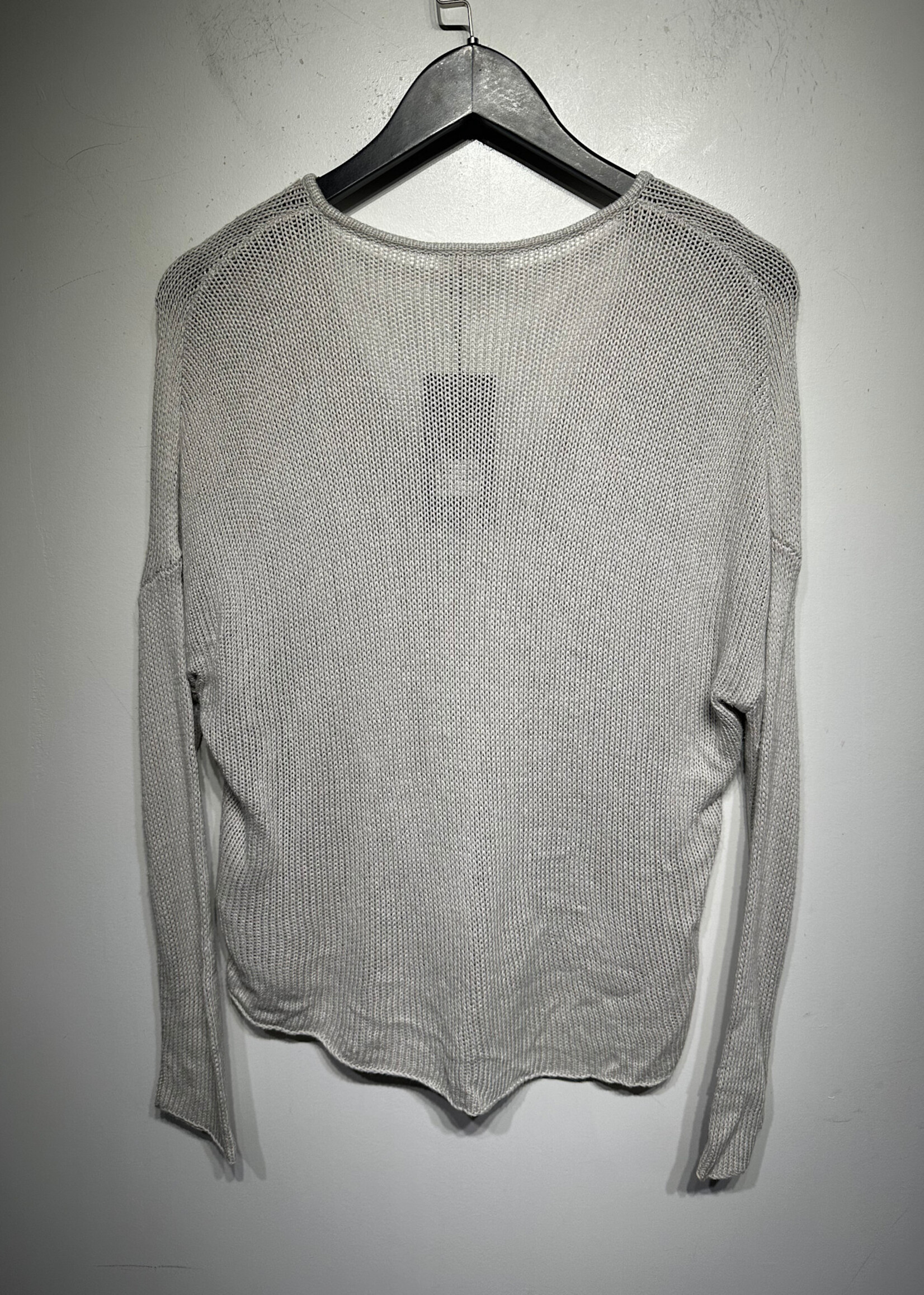 Helmut Lang Grey V Neck Knit Sweater S