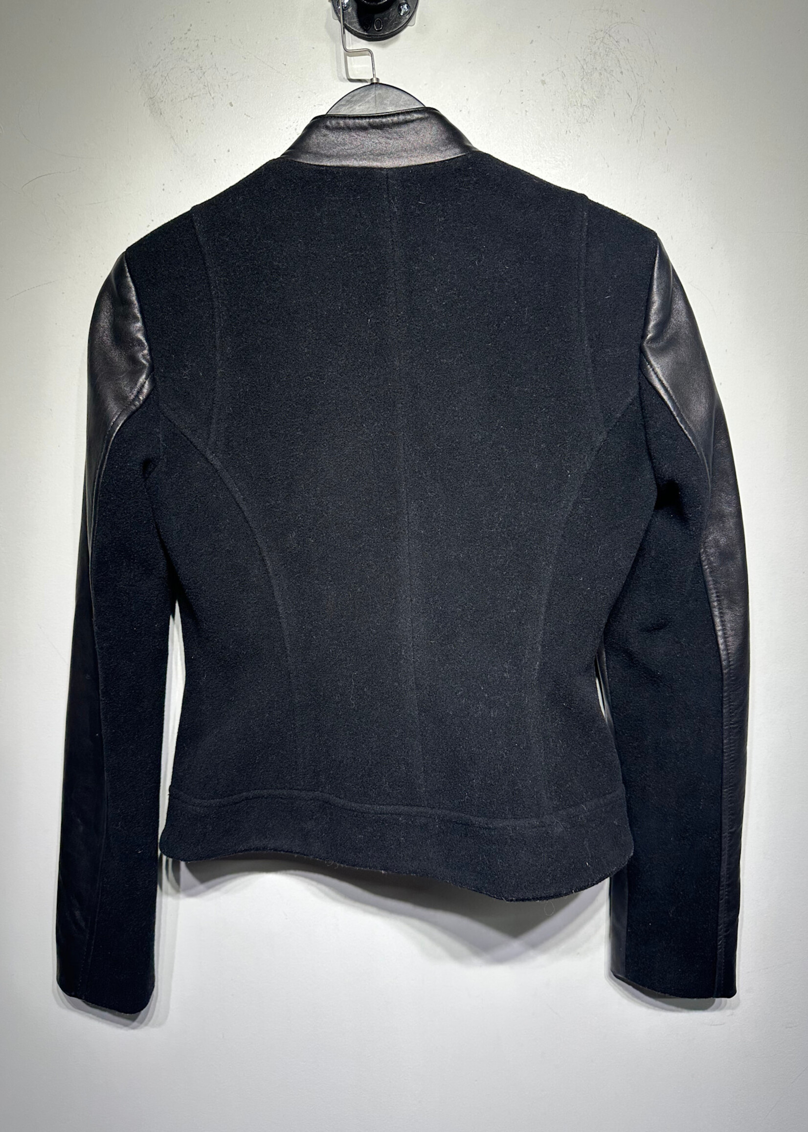 Cache Wool Genuine Leather Trim Jacket XS