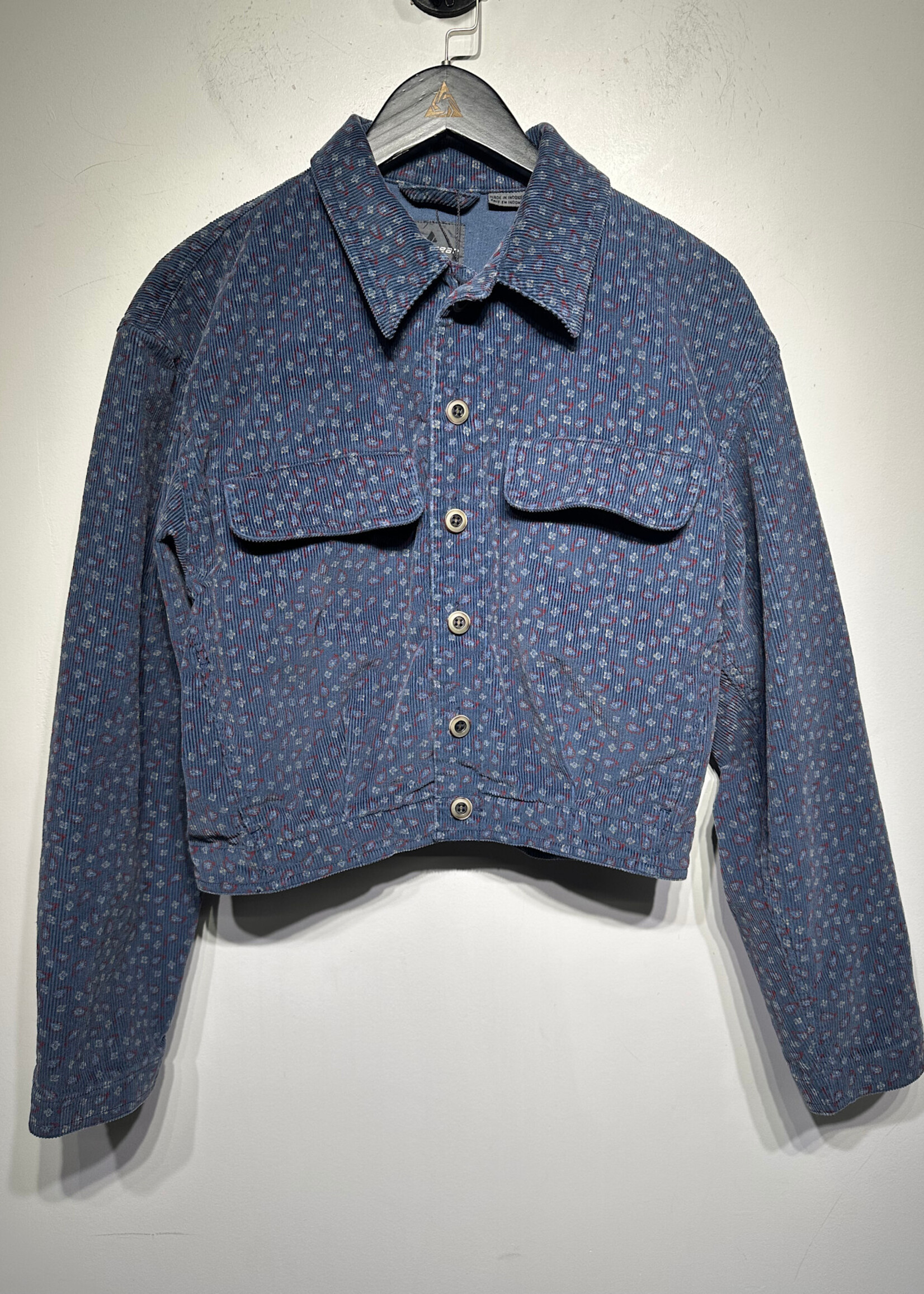Liz Wear Paisley Blue Cord Jacket Fem M