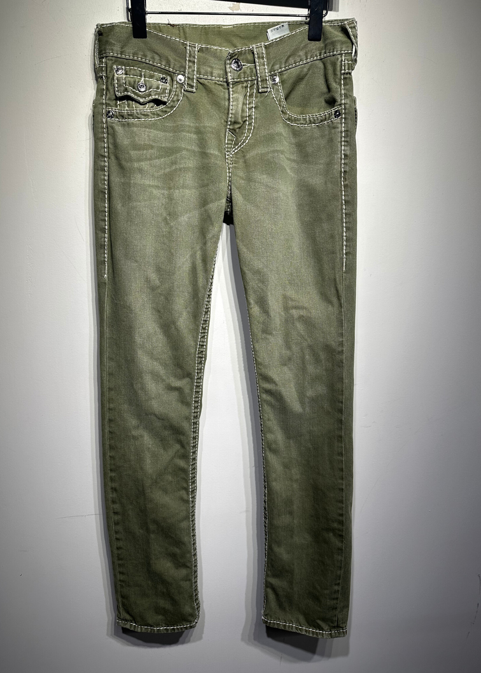 True Religion Green Straight Jeans 28