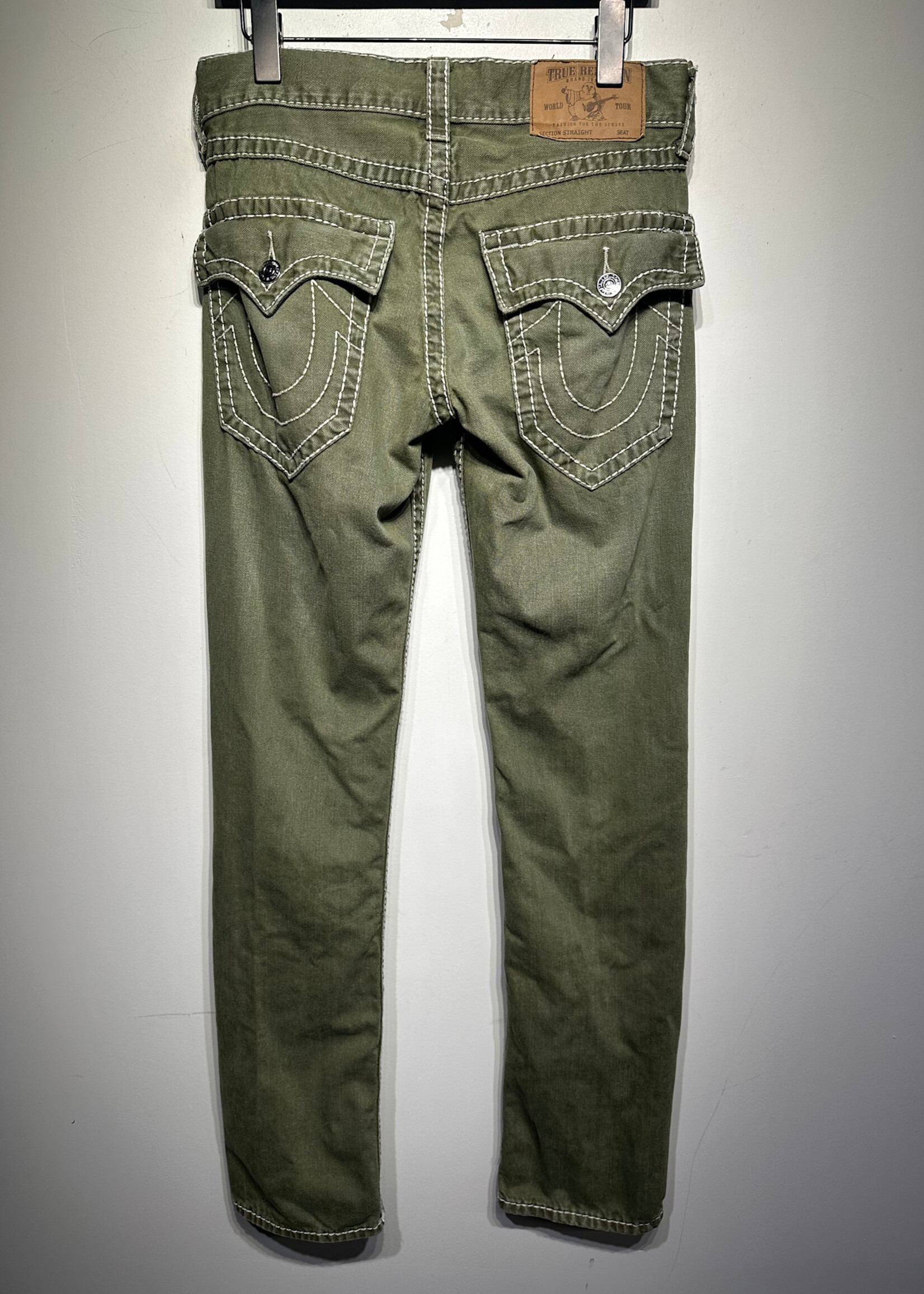 True Religion Green Straight Jeans 28