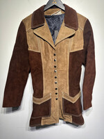 70s No Label Brown Suede Jacket AS IS XS