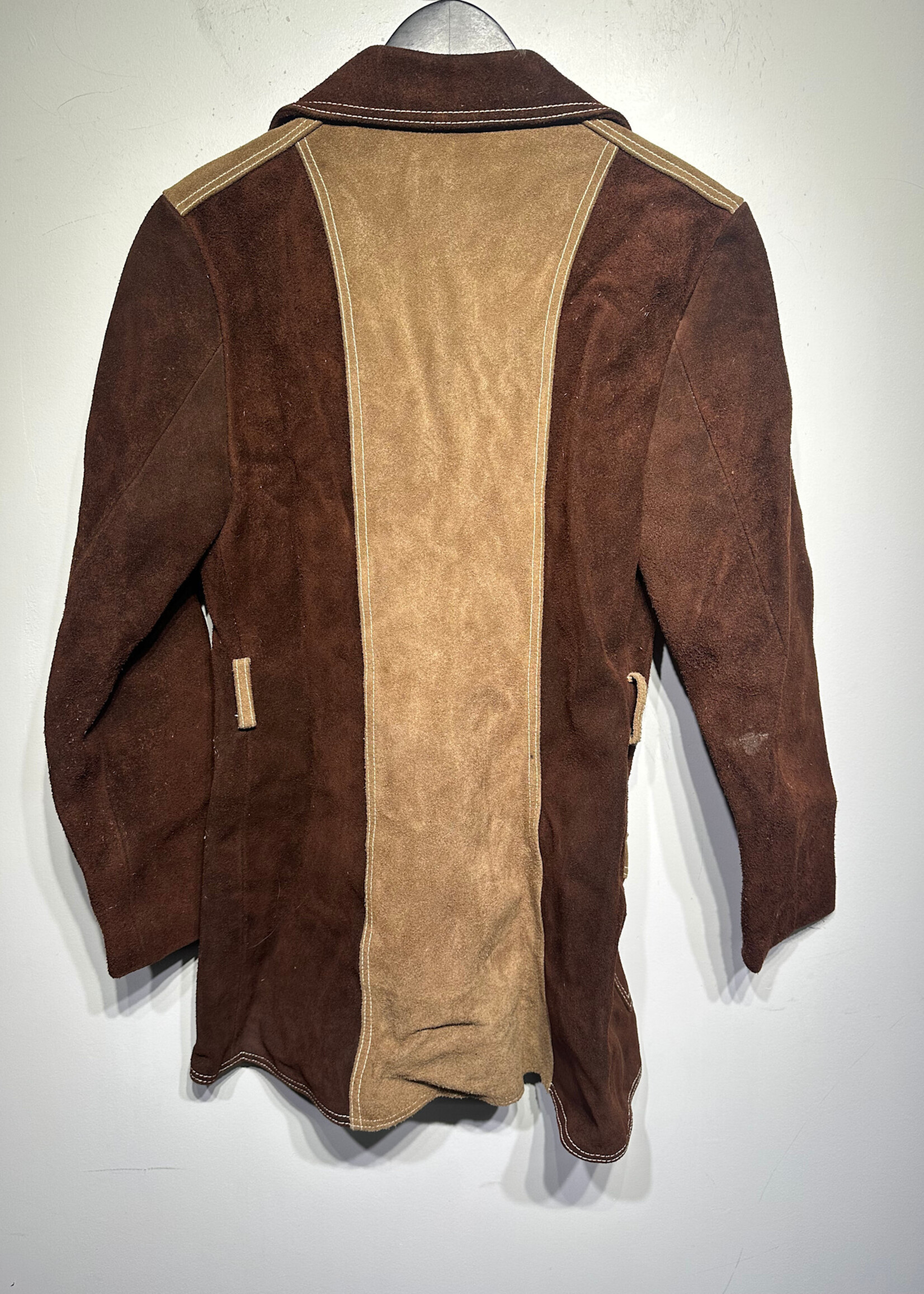 70s No Label Brown Suede Jacket AS IS XS