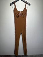 Vovo 2000s Brown Pink Lace Jumpsuit S